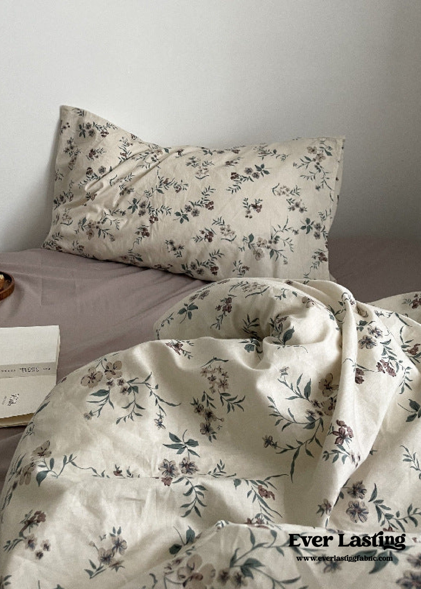Cottage Floral Bedding Set / Lilac Purple