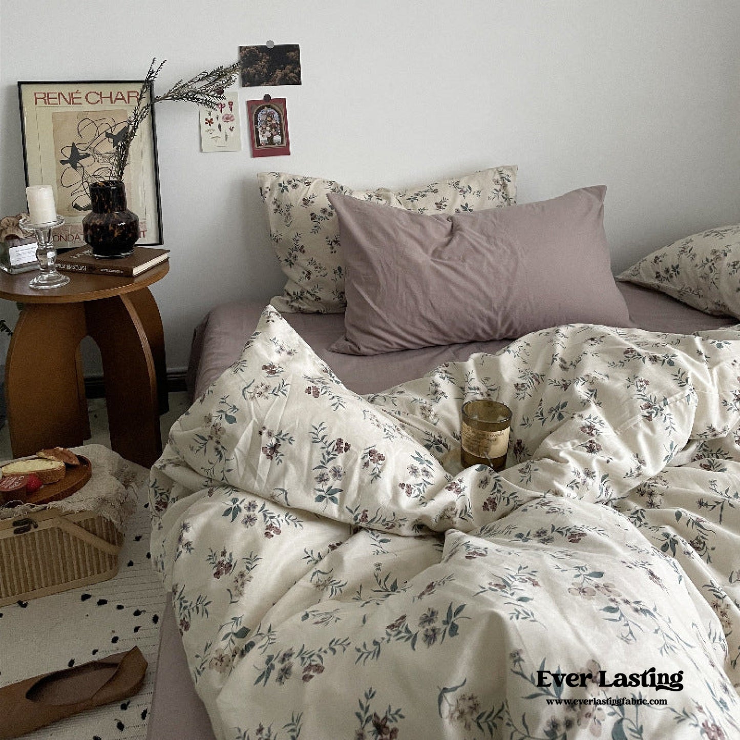 Cottage Floral Bedding Set / Chocolate Cocoa