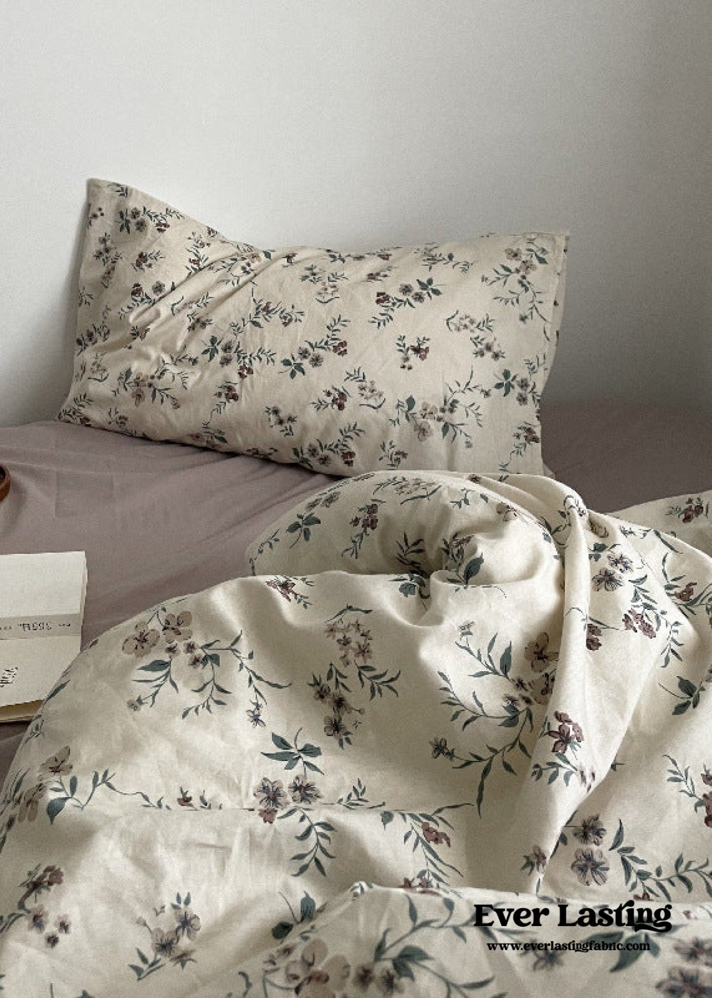 Cottage Floral Bedding Set / Dusty Purple
