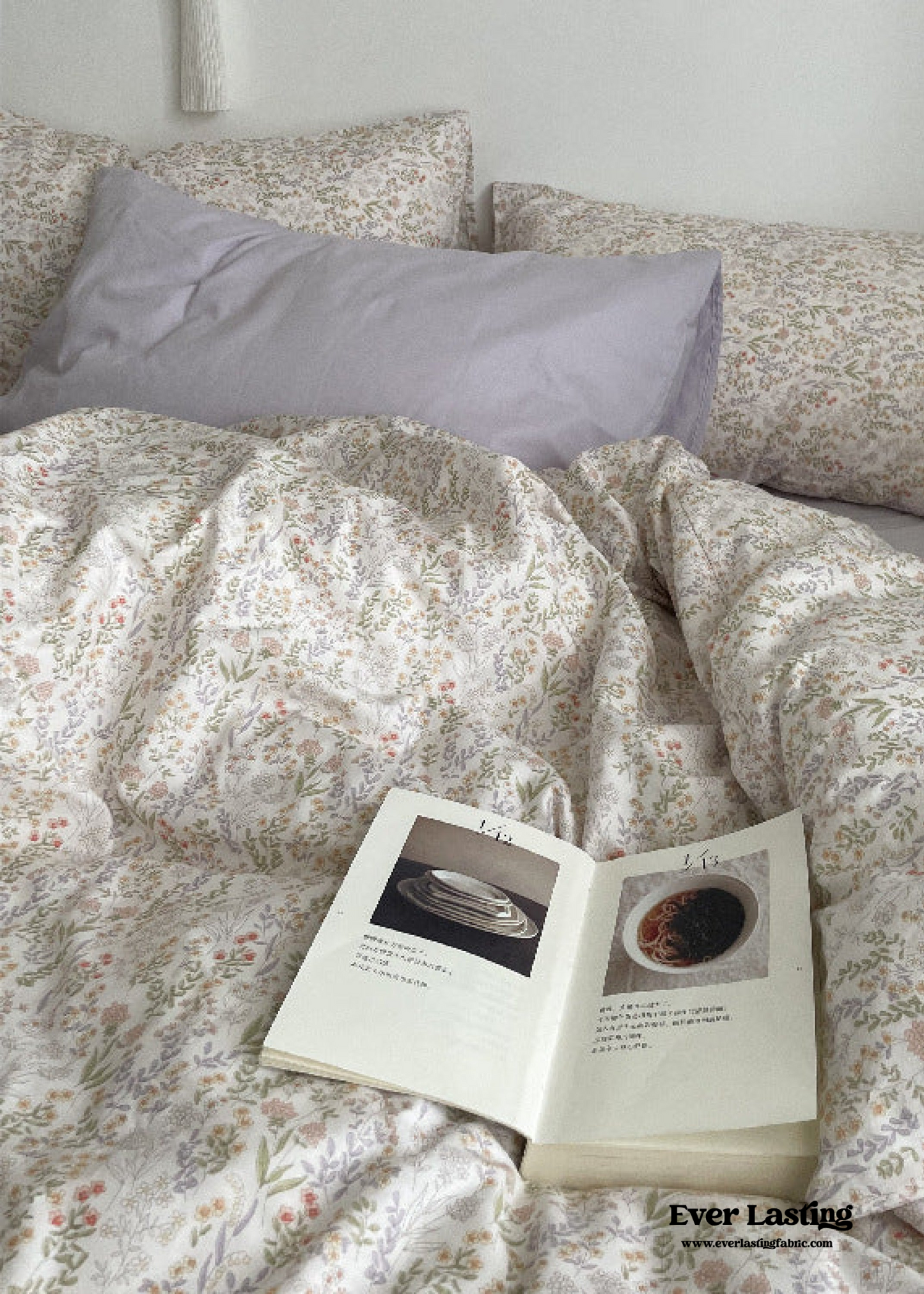 Cottage Floral Bedding Set / Dusty Purple