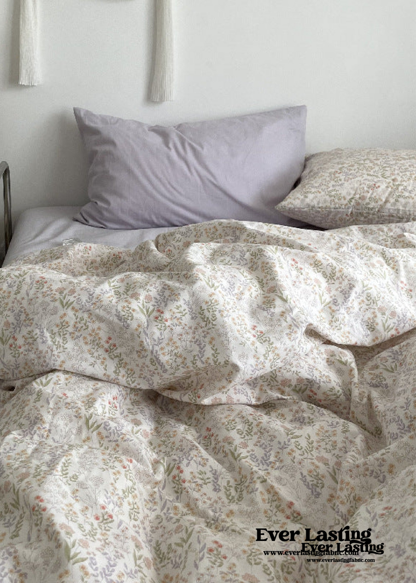 Cottage Floral Bedding Set / Dusty Purple