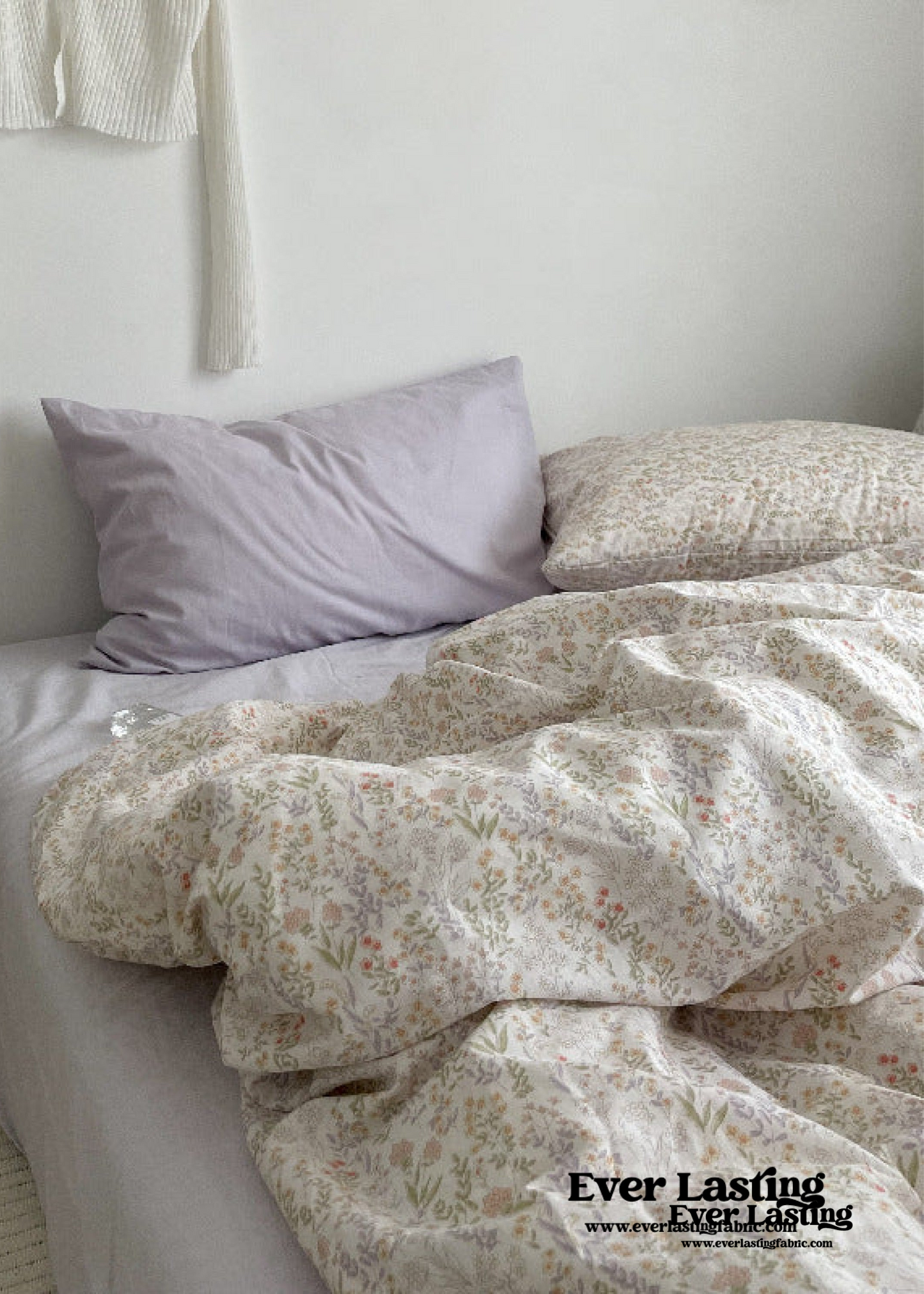 Cottage Floral Bedding Set / Dusty Purple