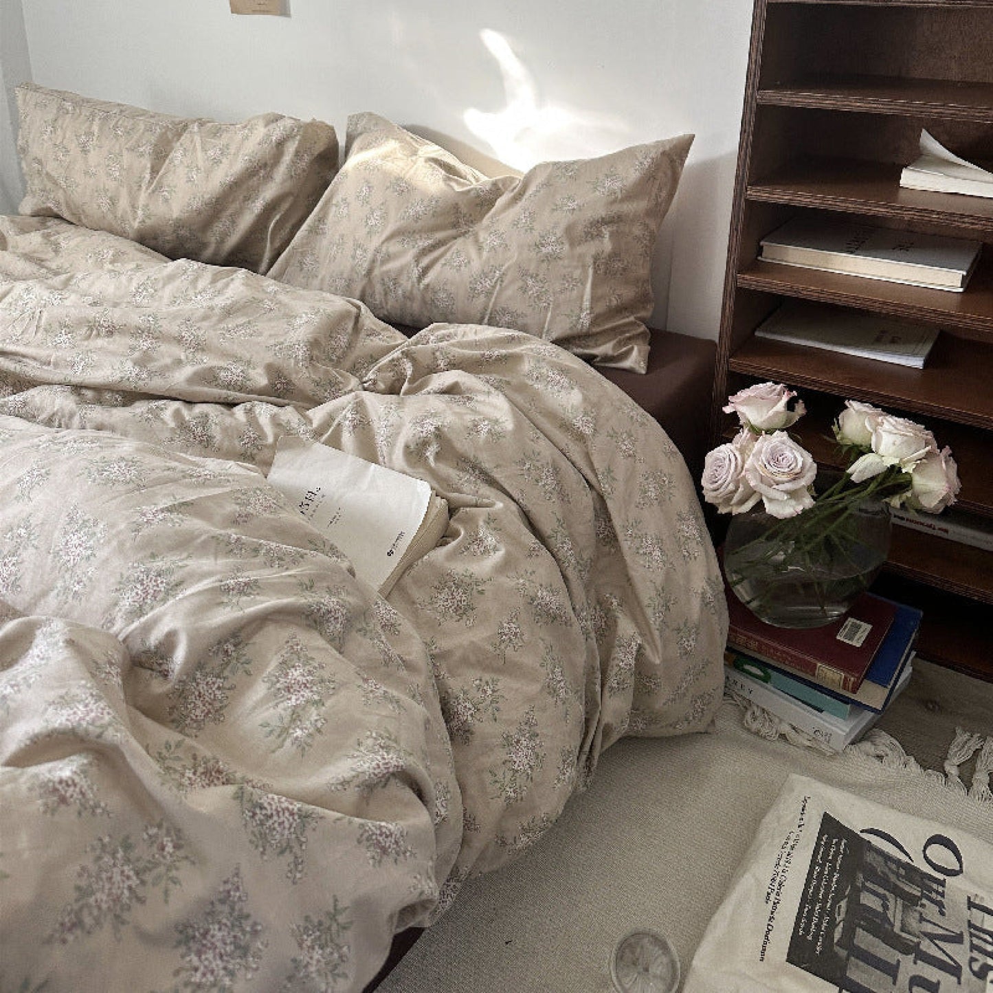 Cottage Floral Bedding Set / Dusty Purple