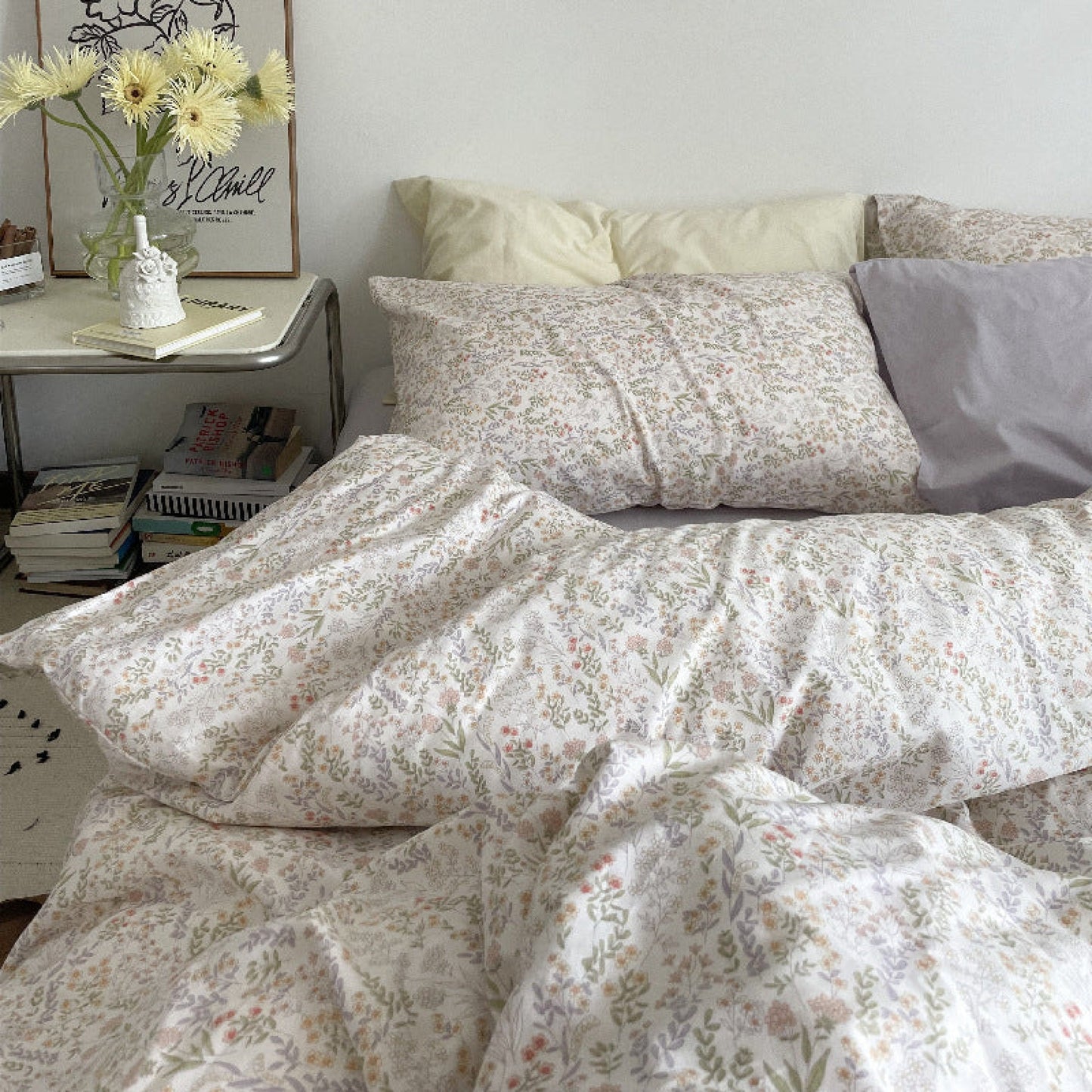 Cottage Floral Bedding Set / Dusty Purple