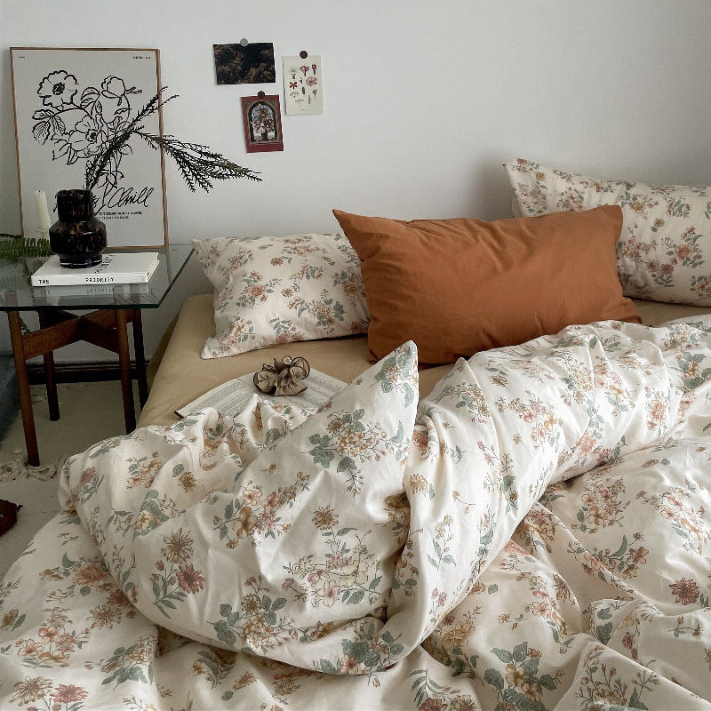 Cottage Floral Bedding Set / Dusty Purple