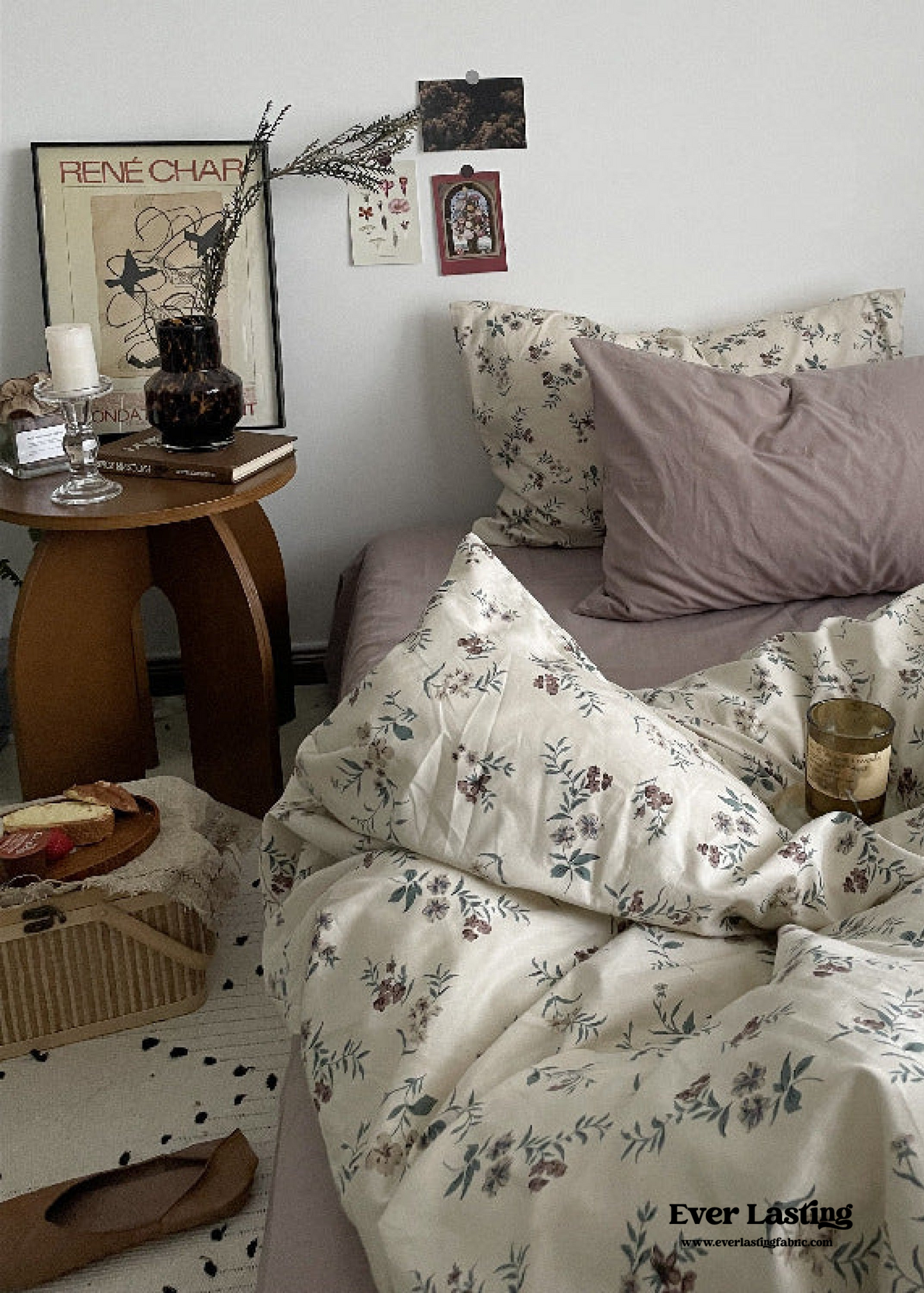 Cottage Floral Bedding Set / Orange Beige