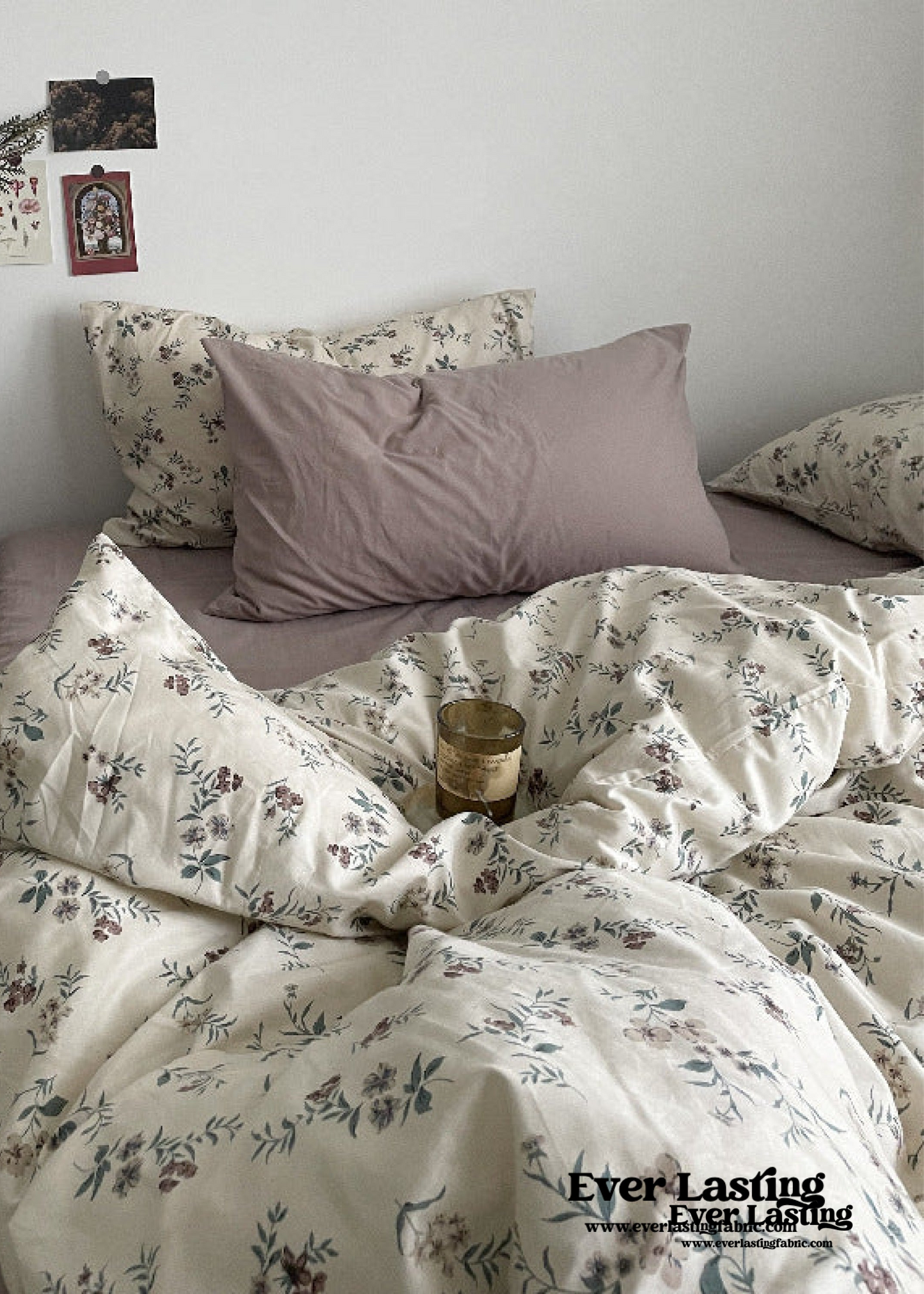 Cottage Floral Bedding Set / Orange Beige