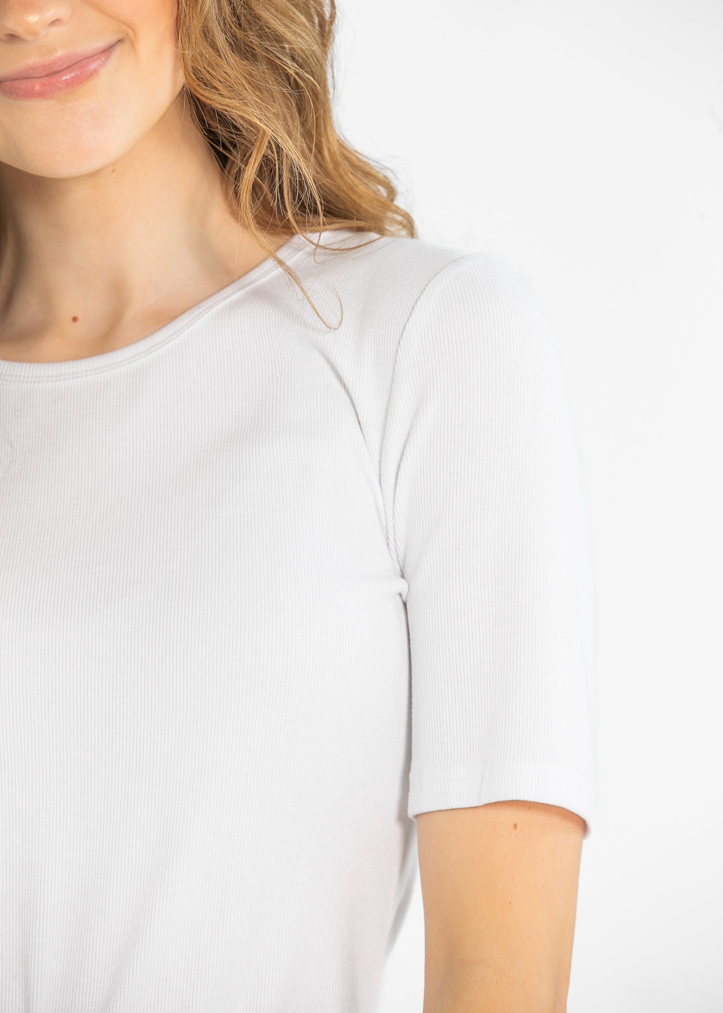 Essential Ribbed Half Sleeve Top