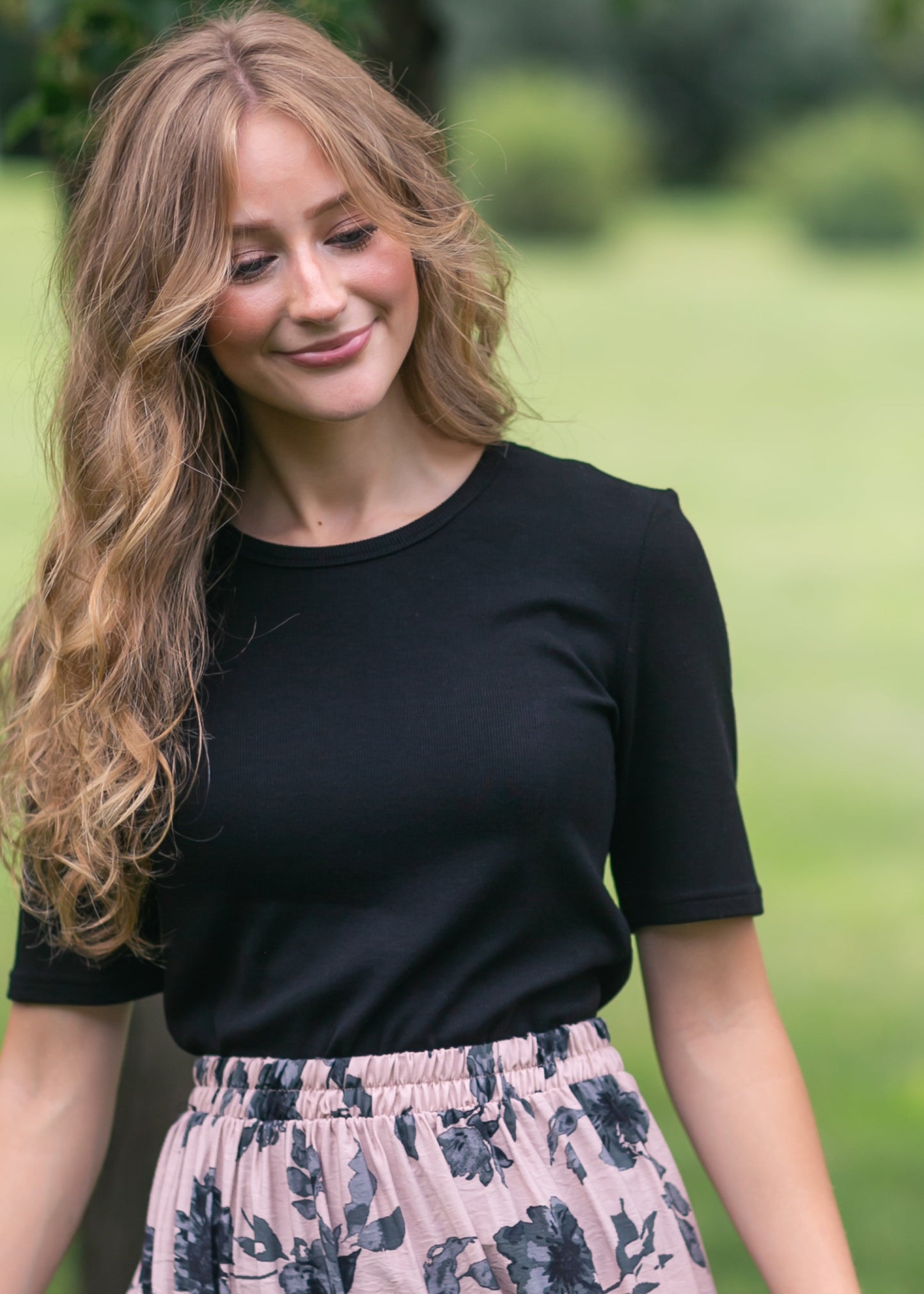 Essential Ribbed Half Sleeve Top