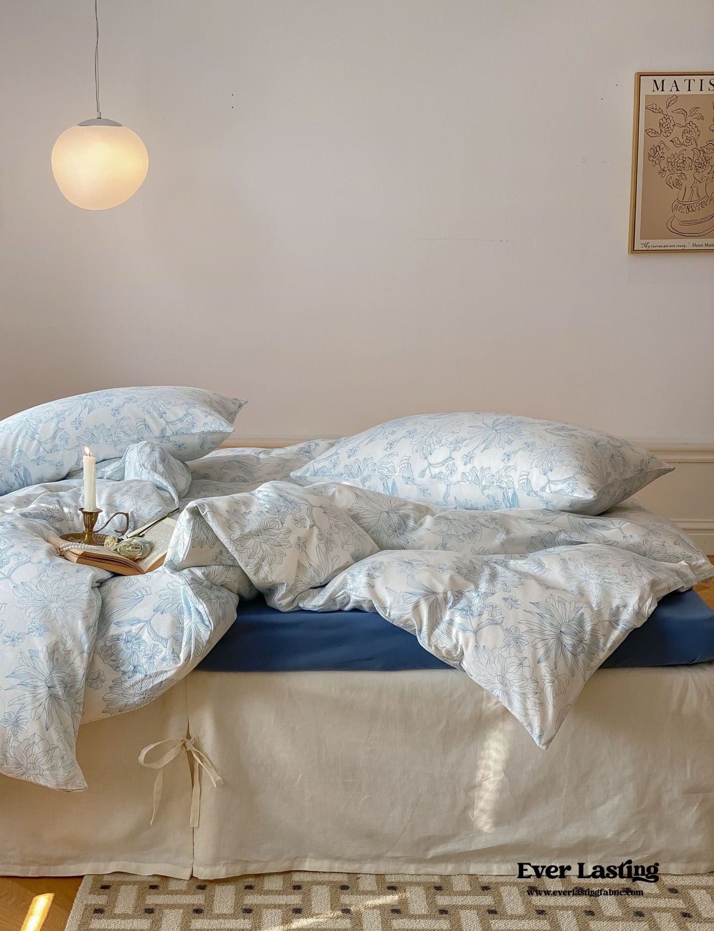 Fleur Elegant Floral Knit Cotton Bedding Set / Beige