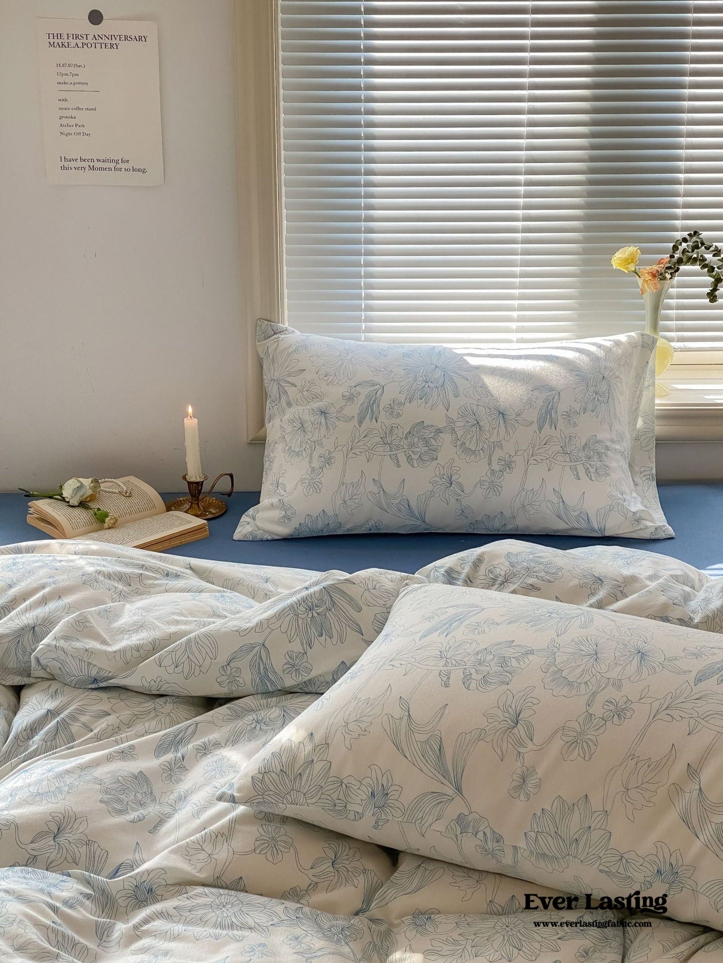 Fleur Elegant Floral Knit Cotton Bedding Set / Beige