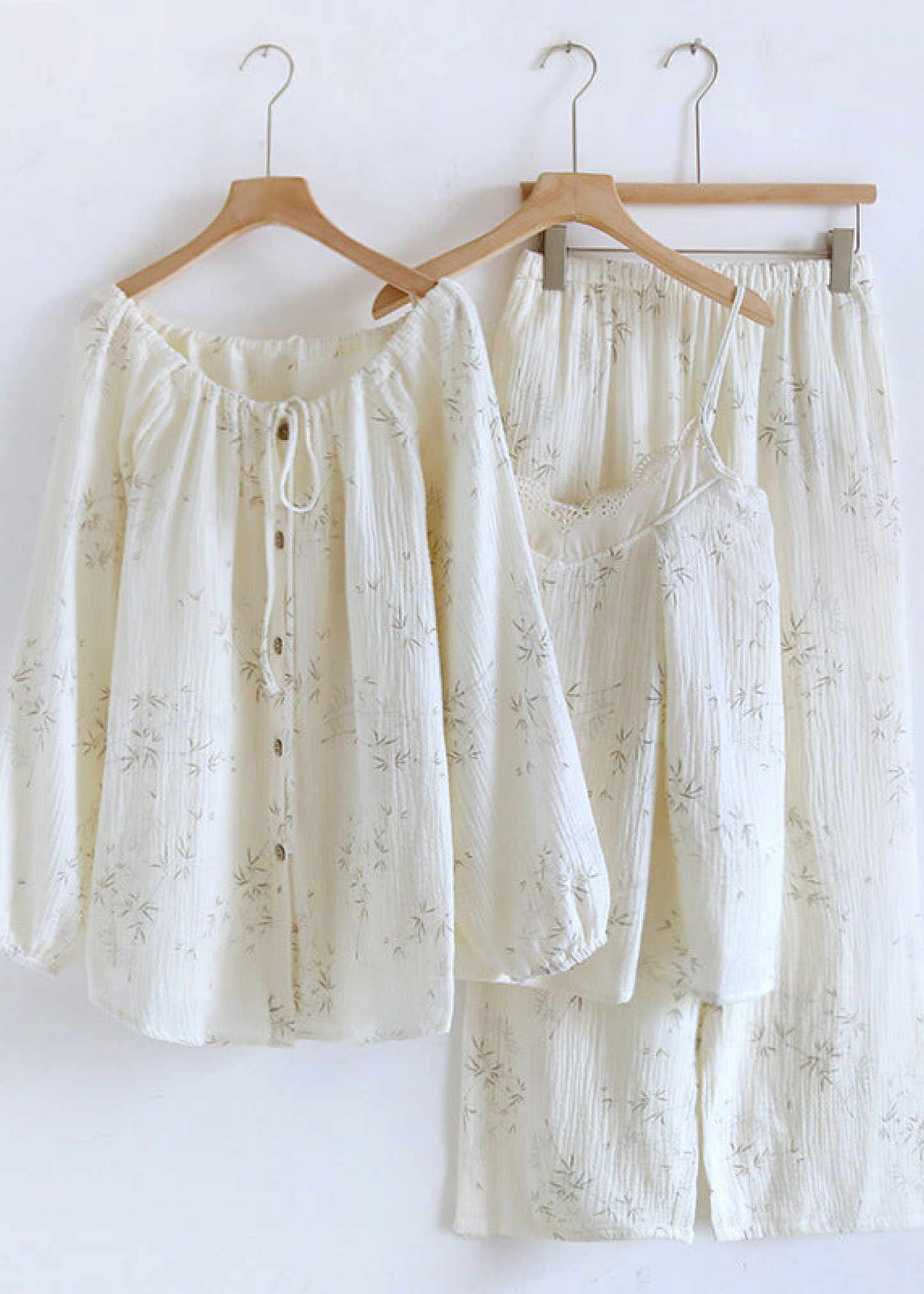 Floral Lace Cotton Pajama Set