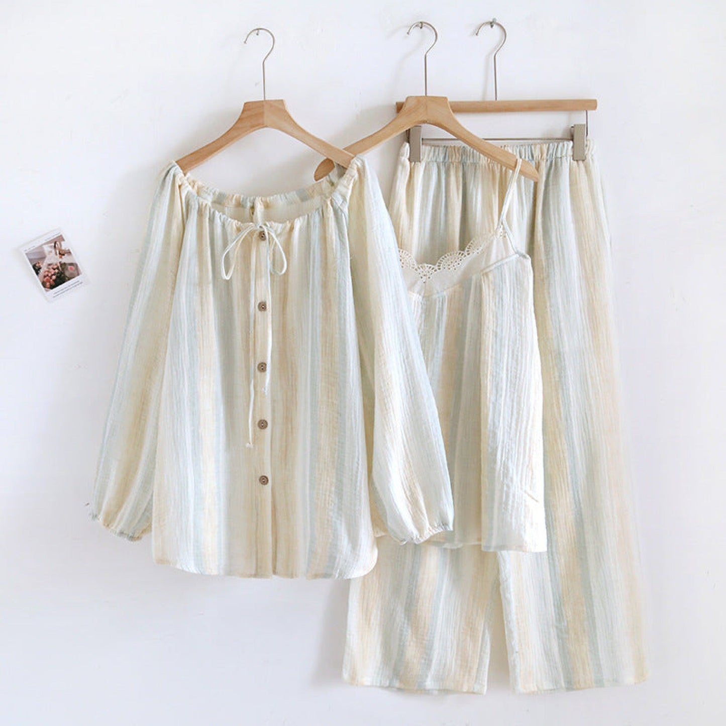 Floral Lace Cotton Pajama Set