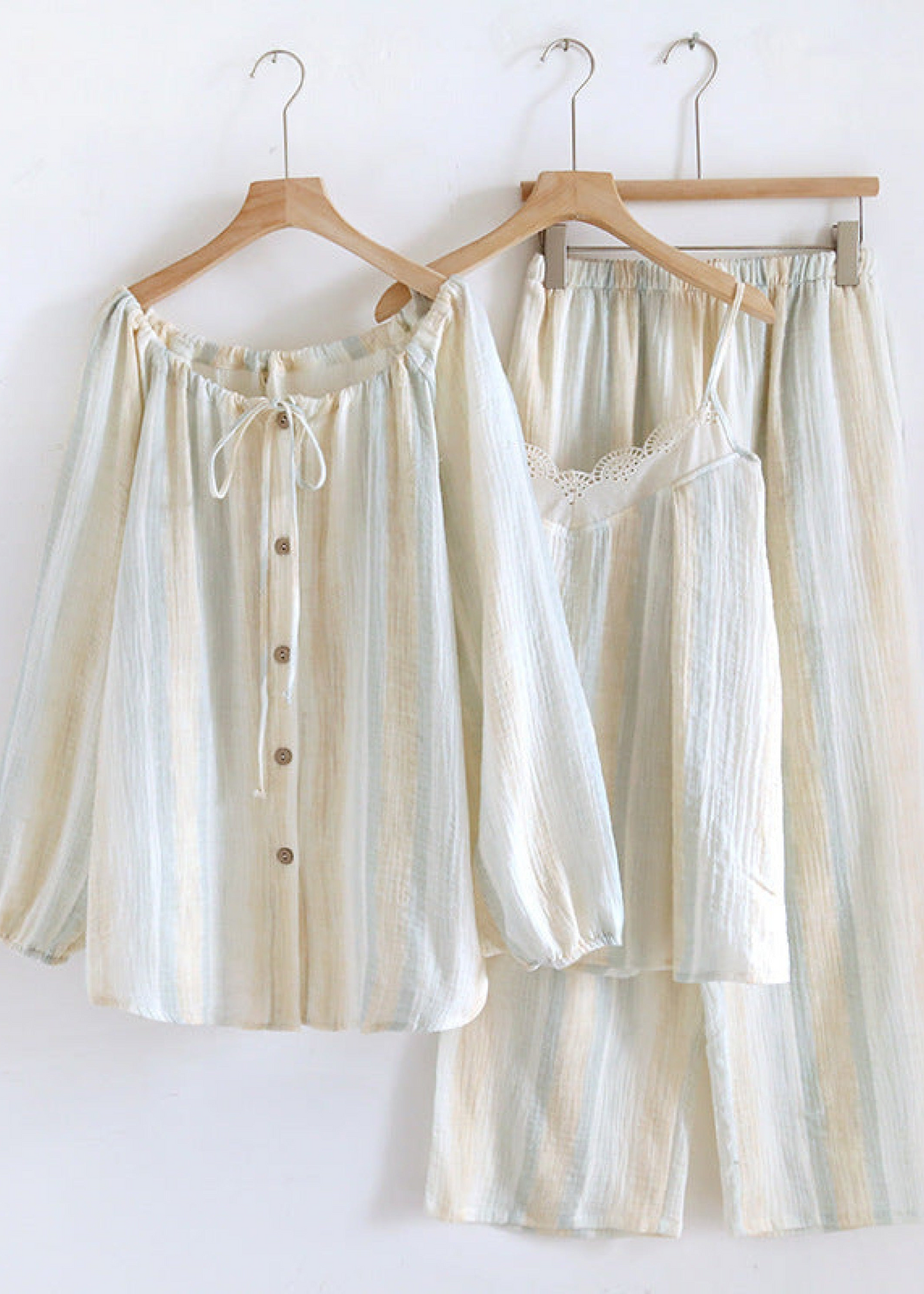 Floral Lace Cotton Pajama Set