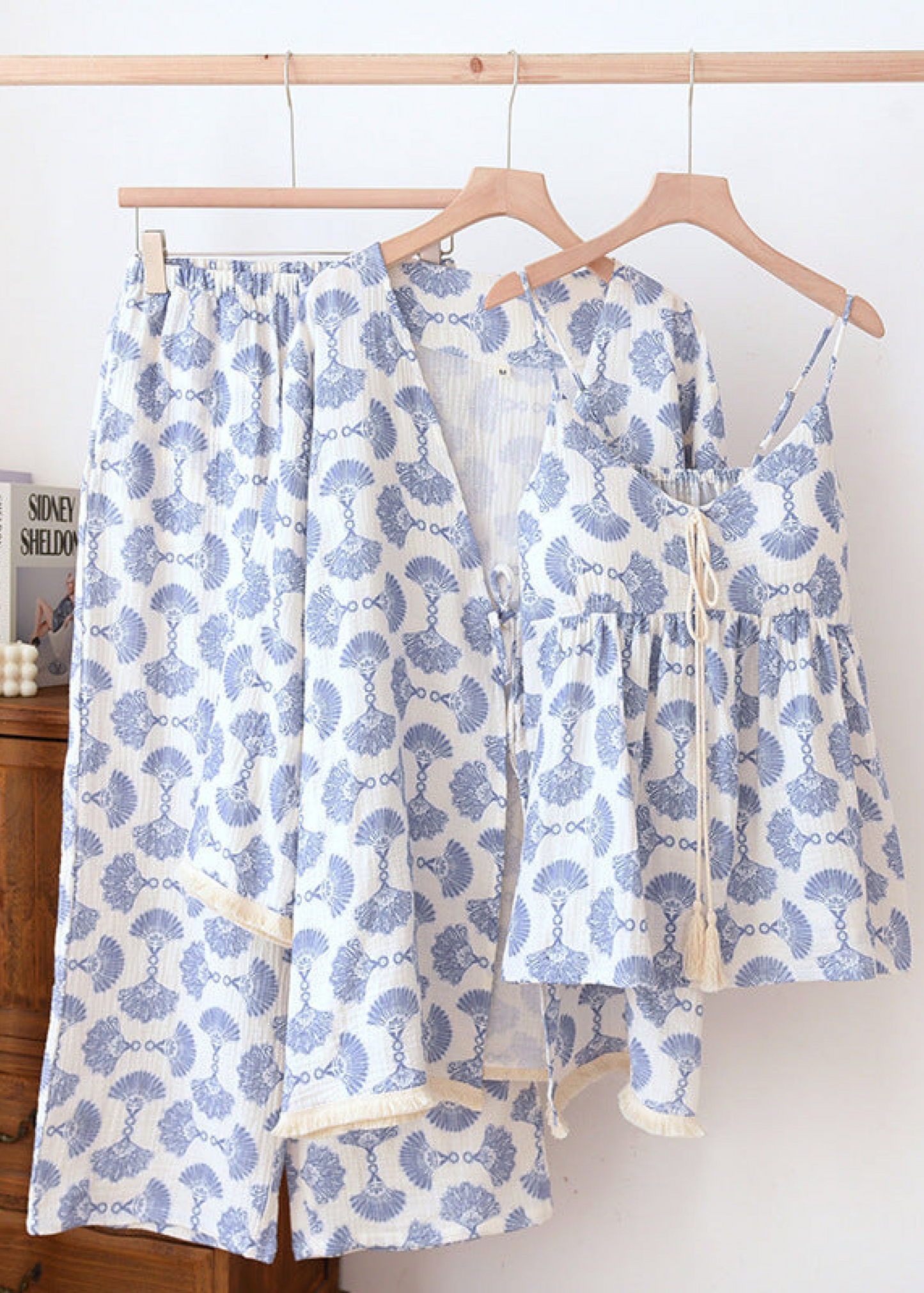 Floral Lace Cotton Pajama Set