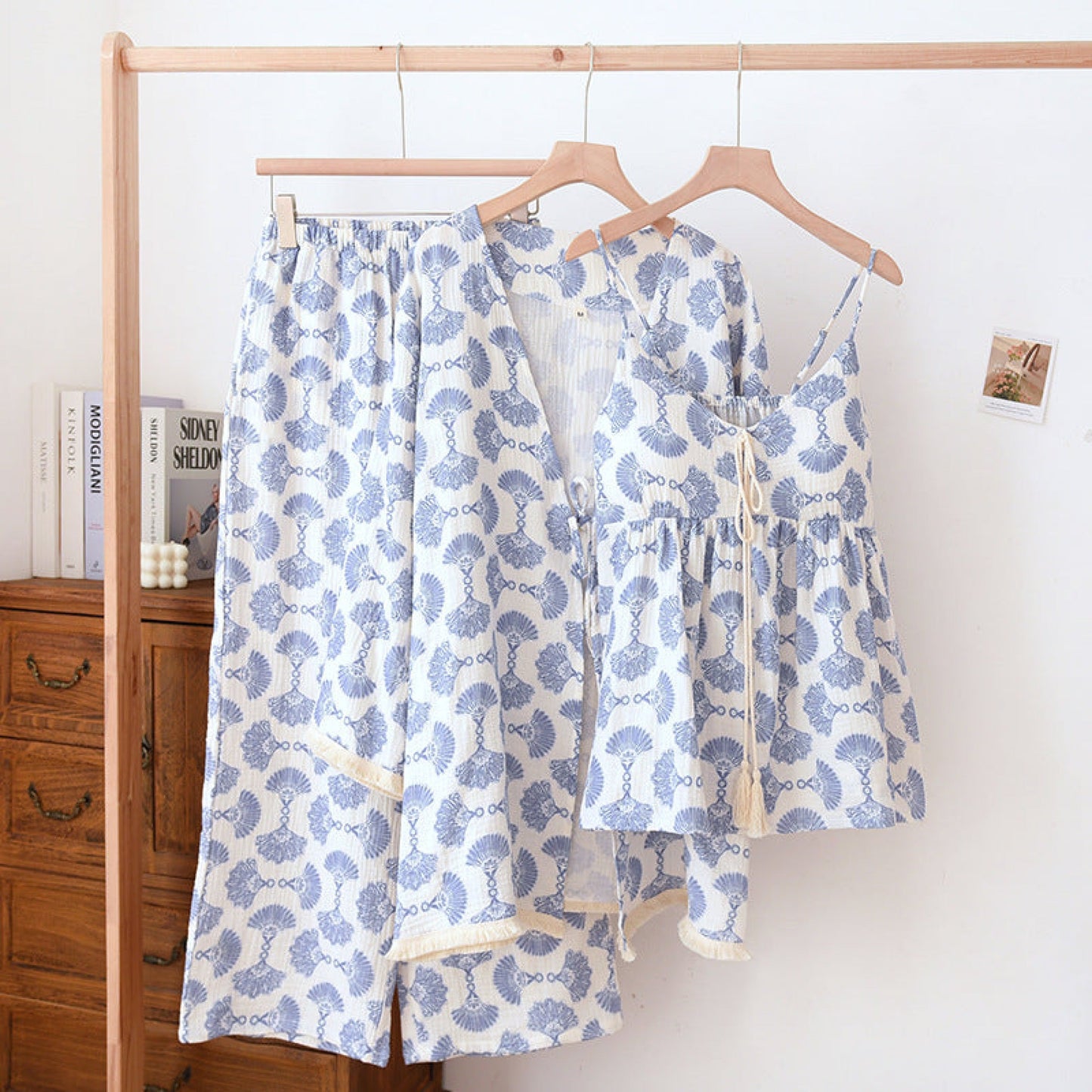Floral Lace Cotton Pajama Set