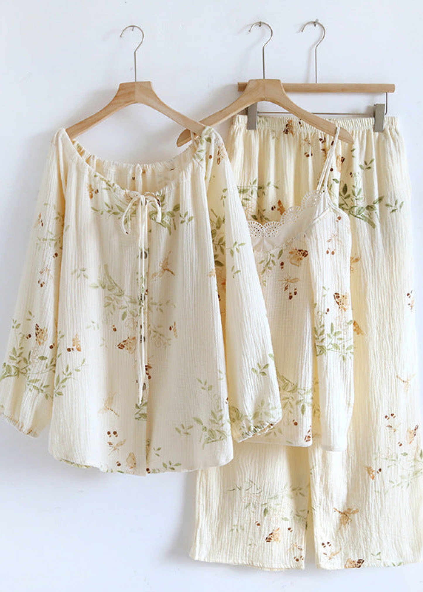 Floral Lace Cotton Pajama Set