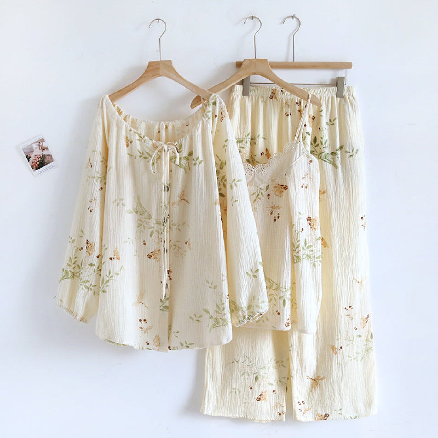 Floral Lace Cotton Pajama Set