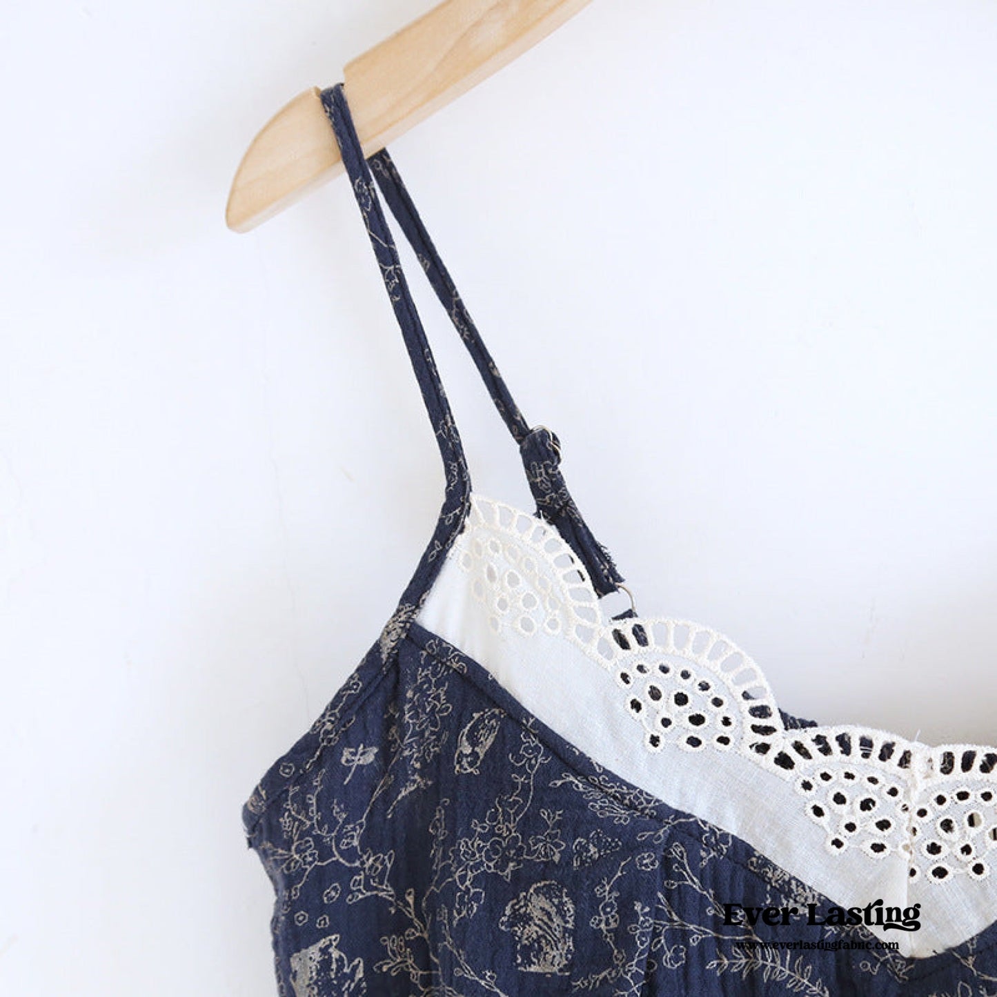 Floral Lace Cotton Pajama Set