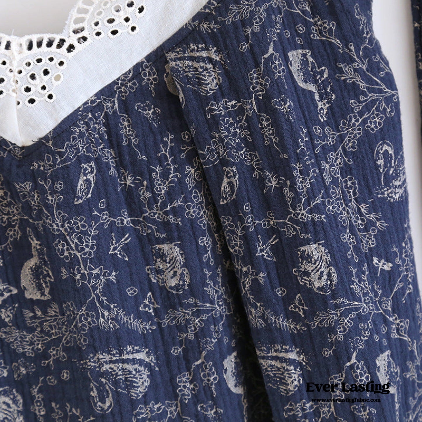 Floral Lace Cotton Pajama Set