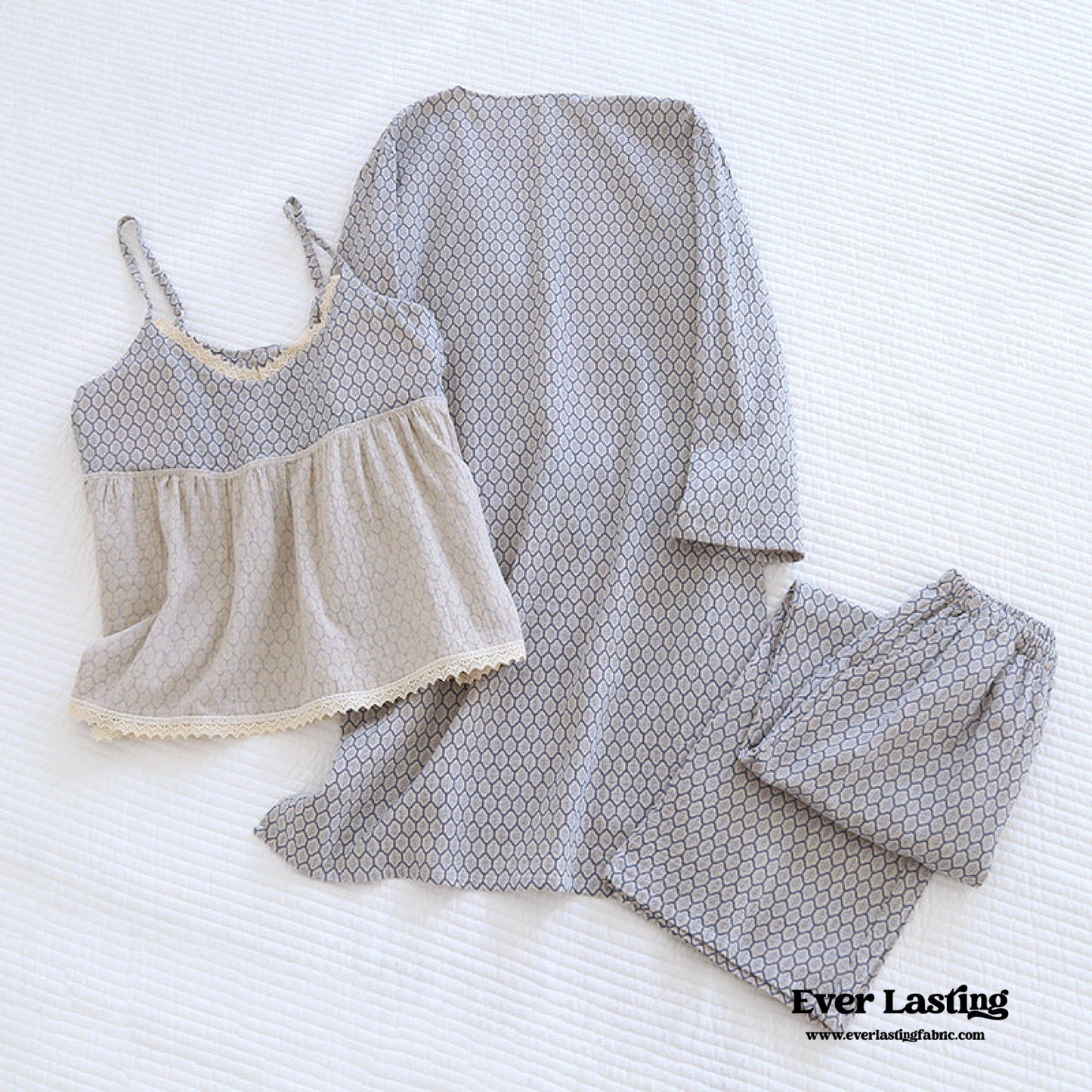 Cotton Pajama Set / Blue