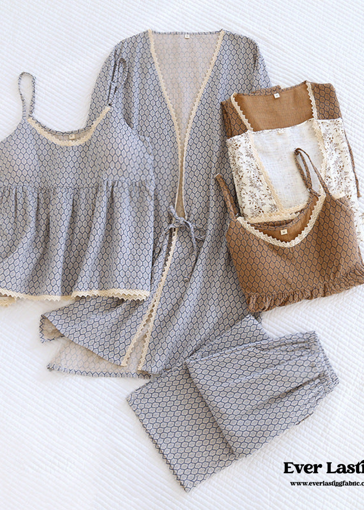Cotton Pajama Set / Blue