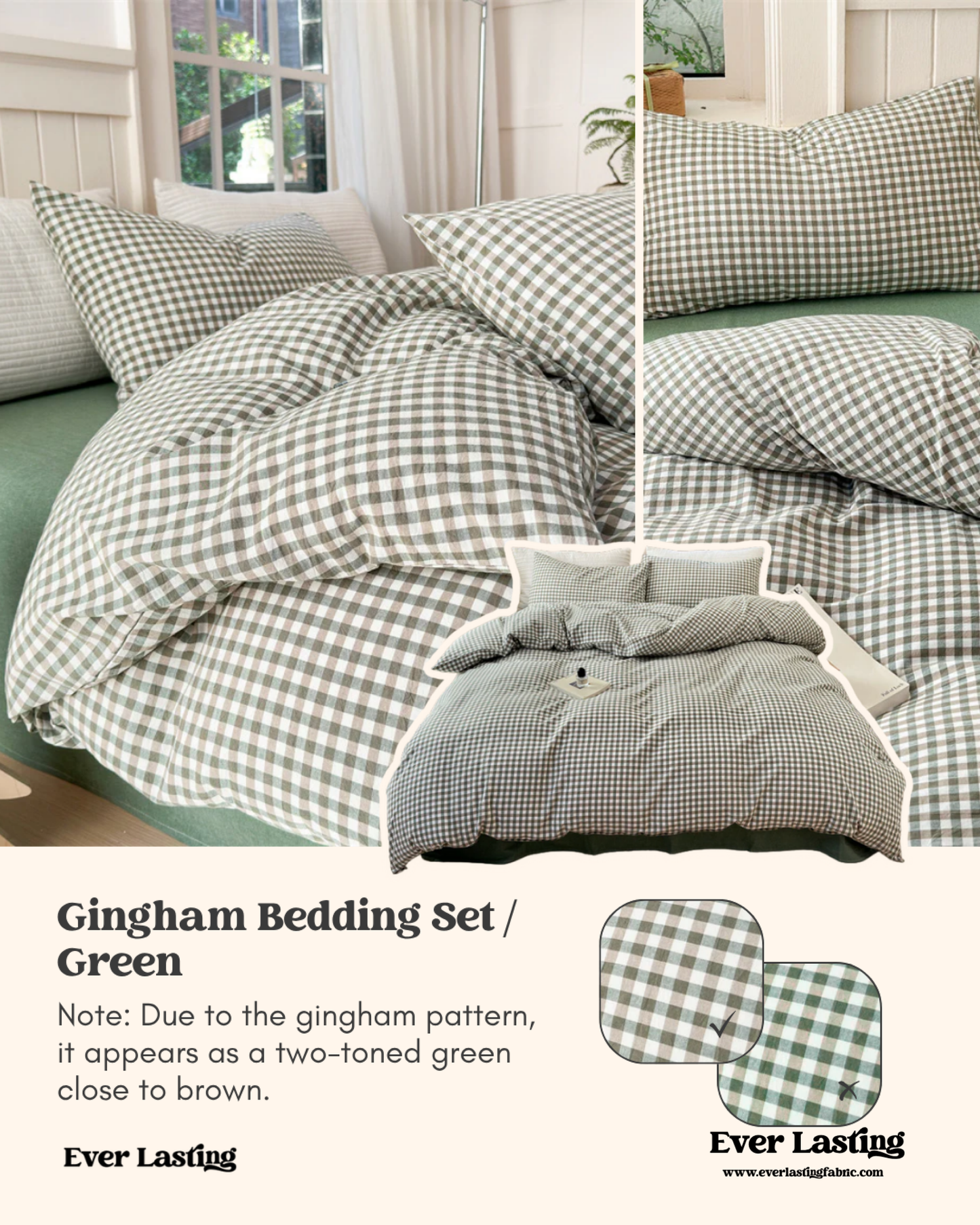 Gingham Bedding Set / Blue