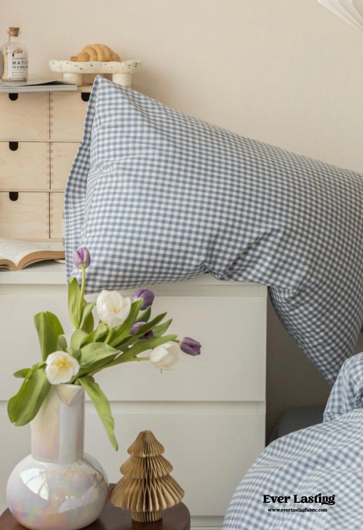 Gingham Bedding Set / Blue