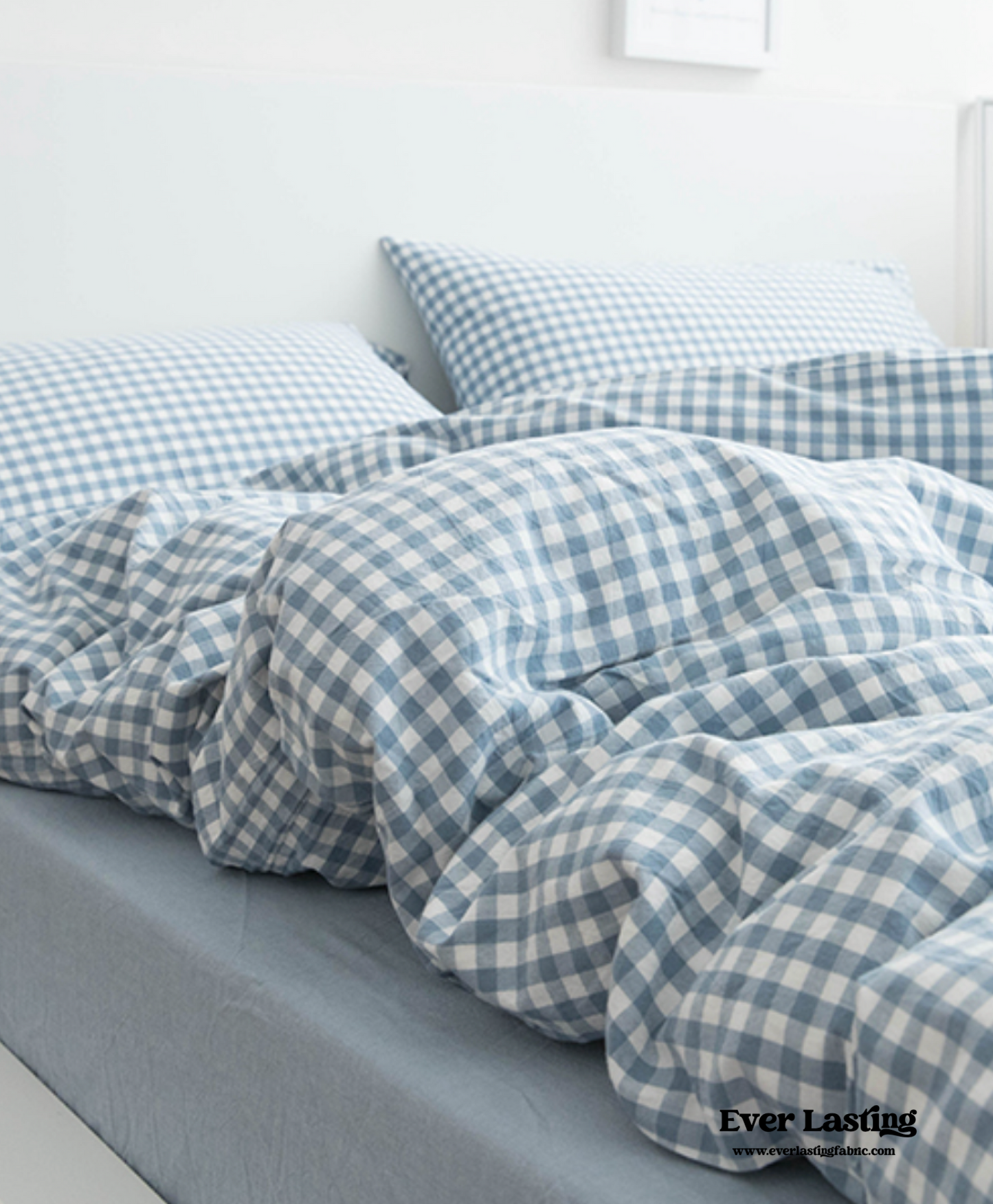 Gingham Bedding Set / Blue