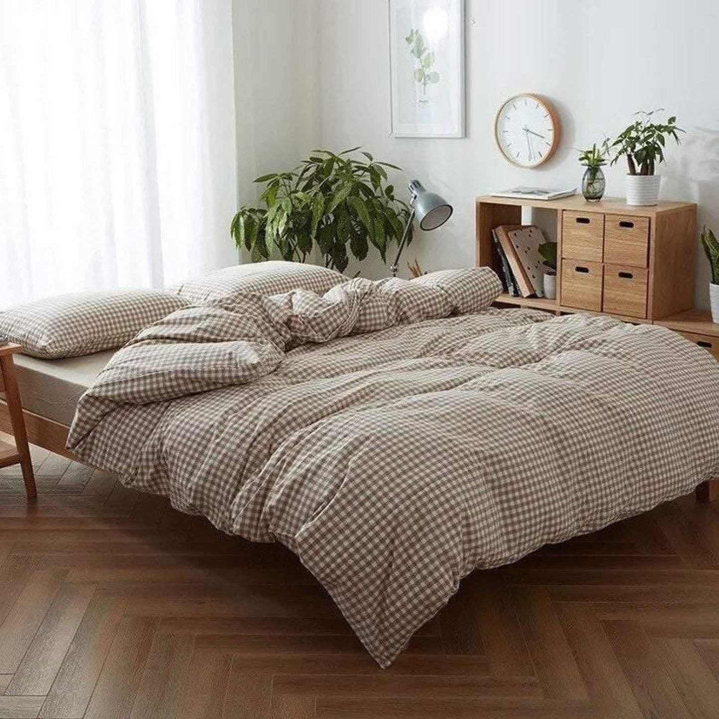 Gingham Bedding Set / Blue