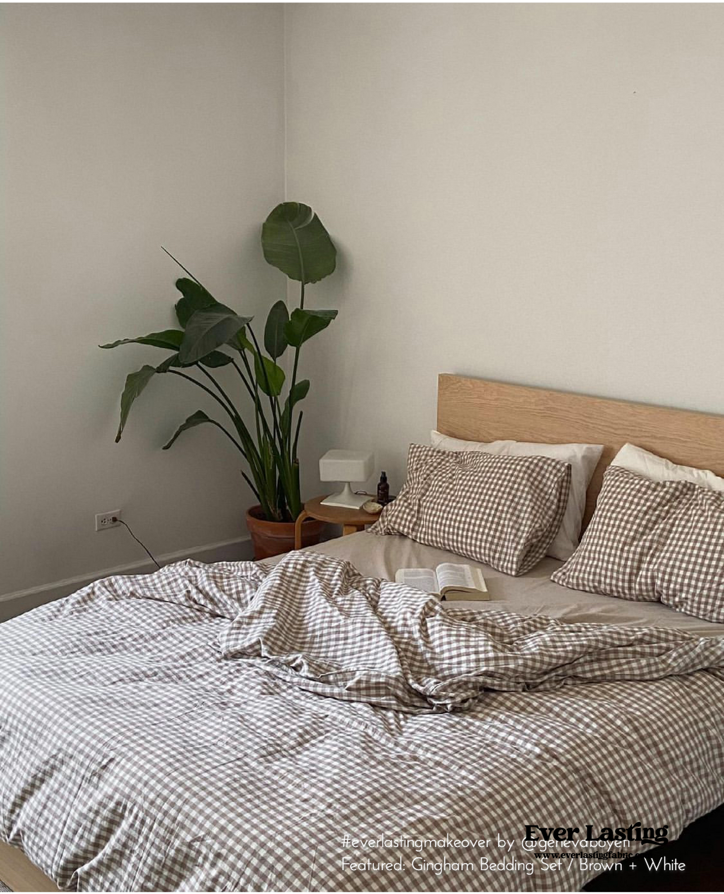Gingham Bedding Set / Brown