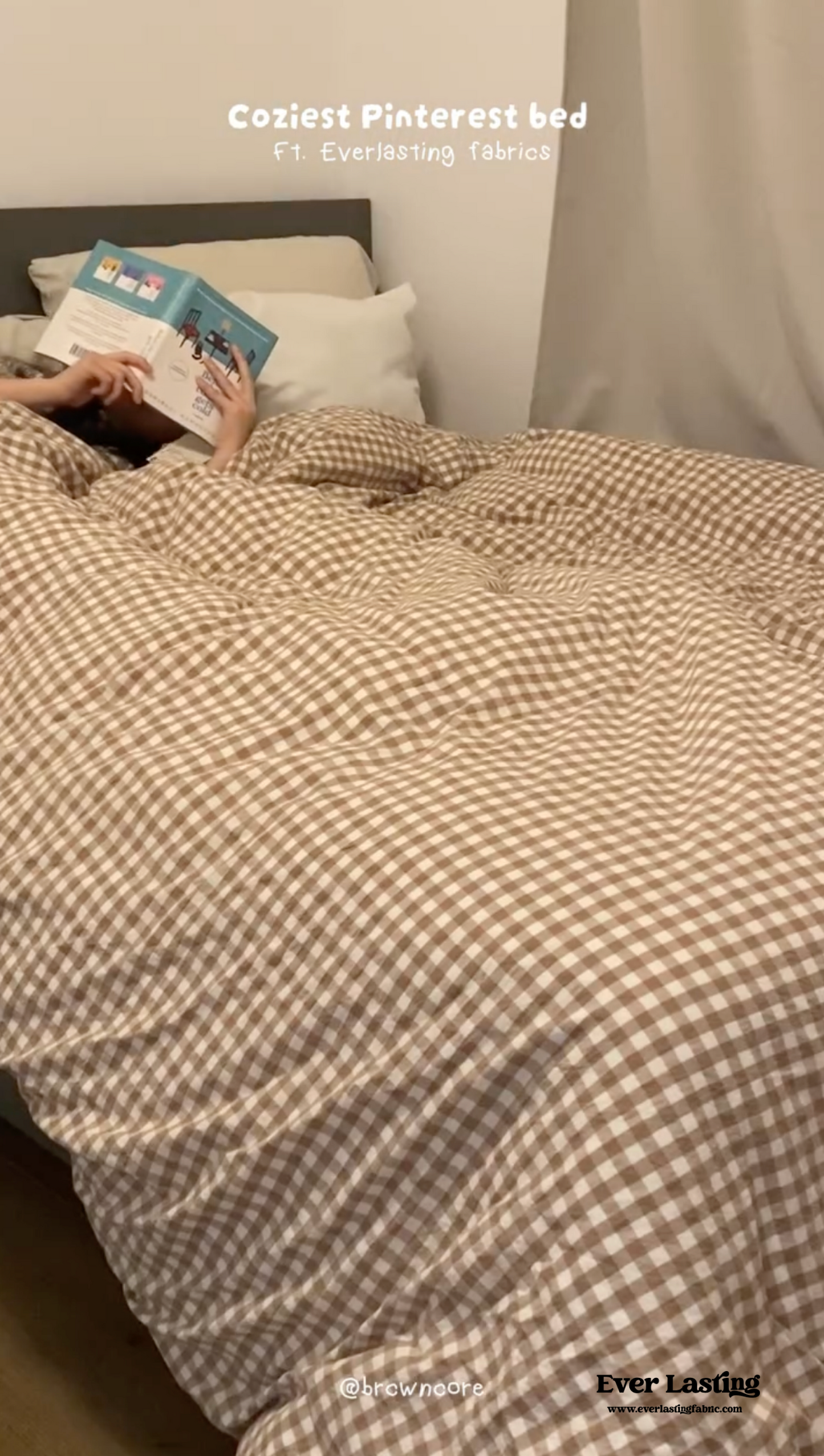 Gingham Bedding Set / Brown