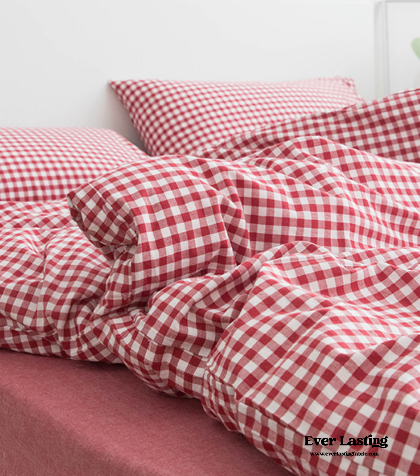 Gingham Bedding Set / Brown