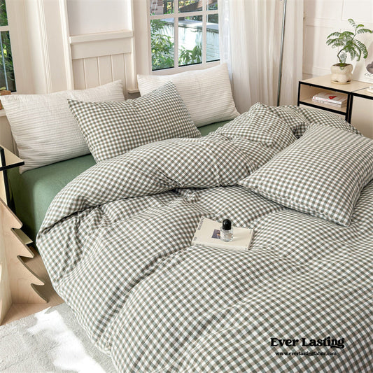 Gingham Bedding Set / Green