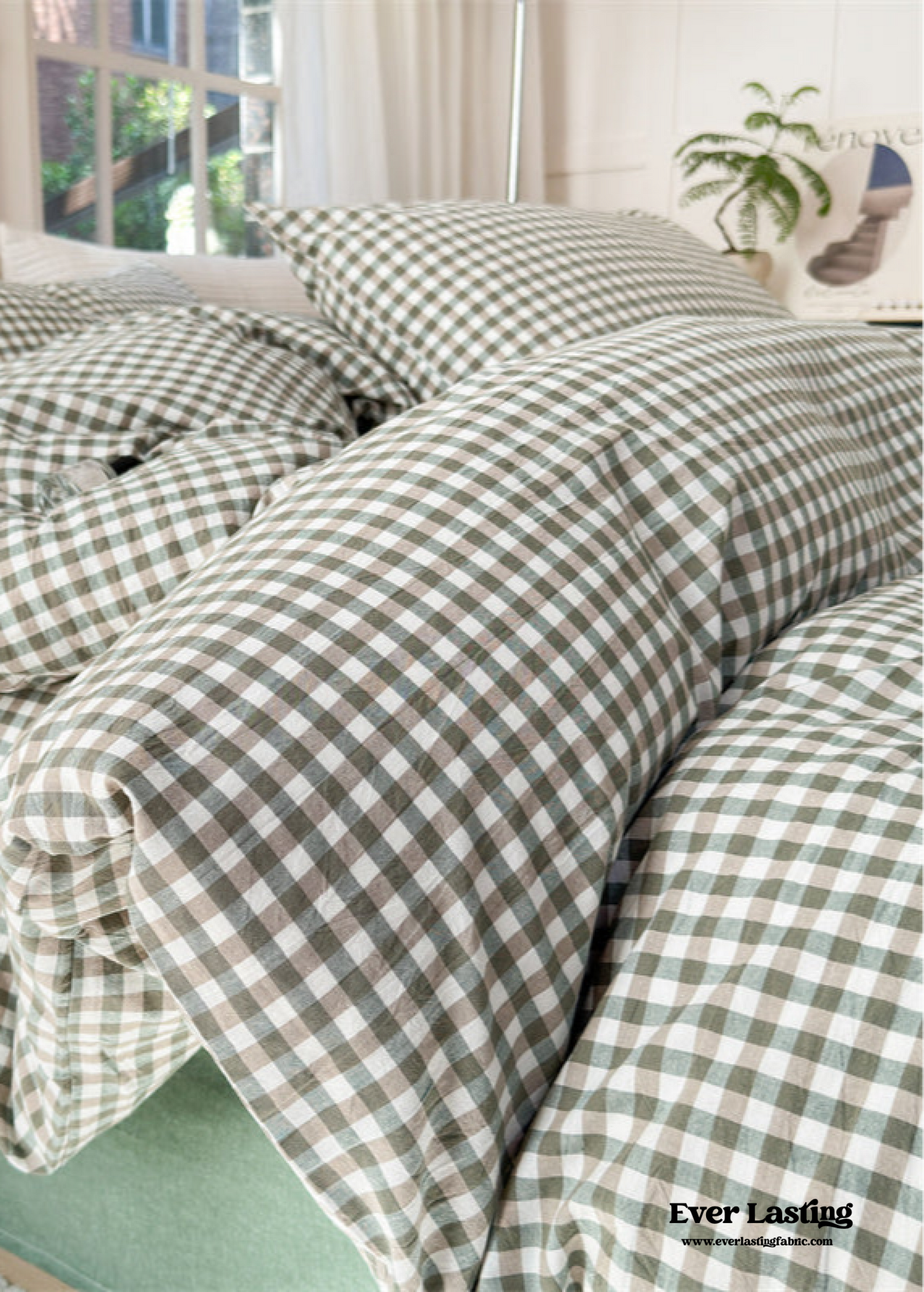Gingham Bedding Set / Green