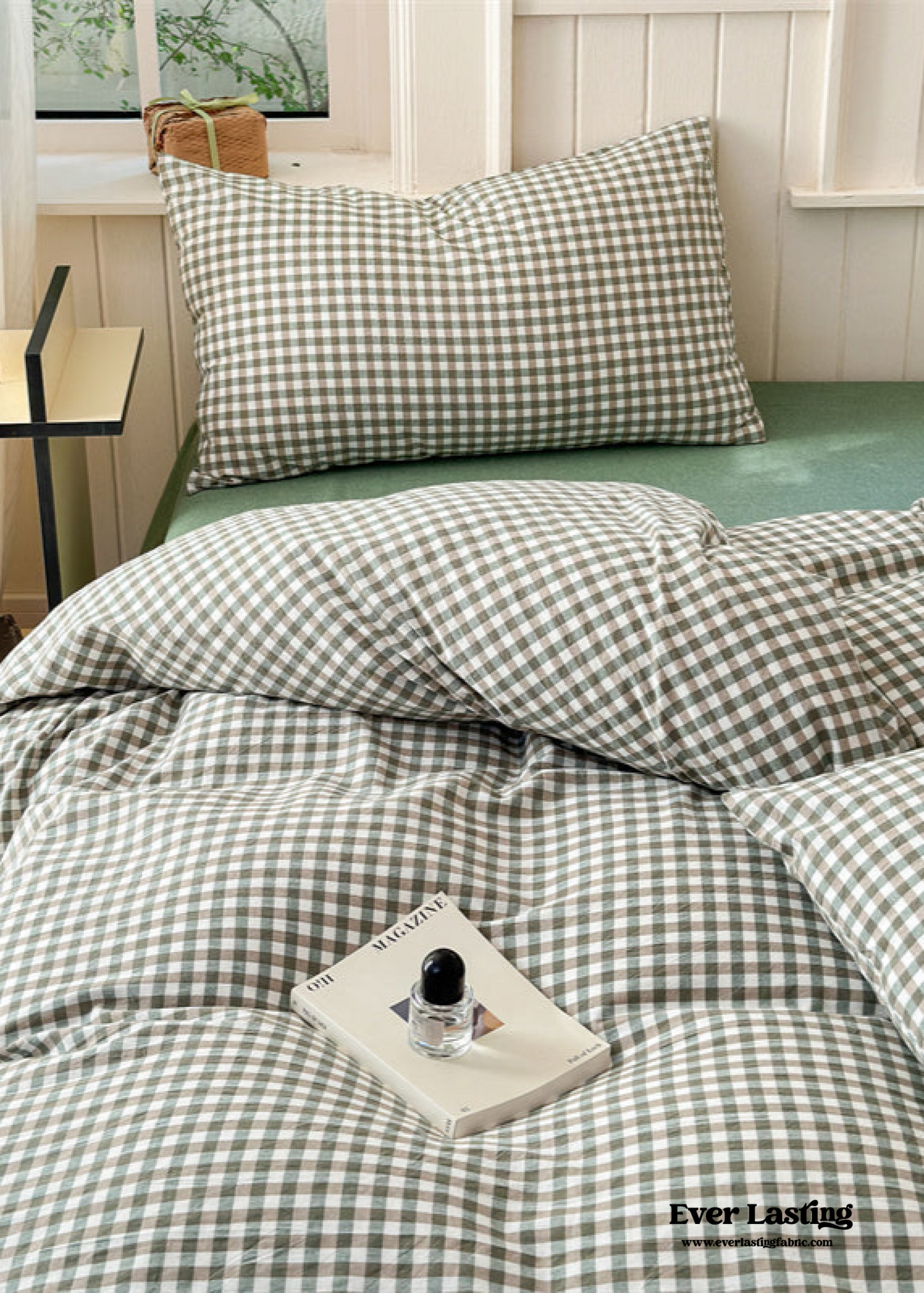 Gingham Bedding Set / Green