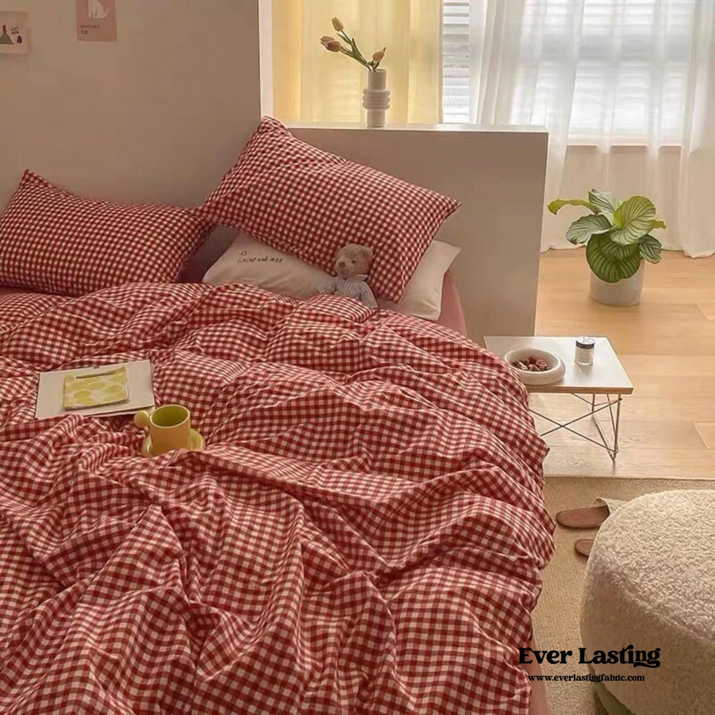Gingham Bedding Set / Green