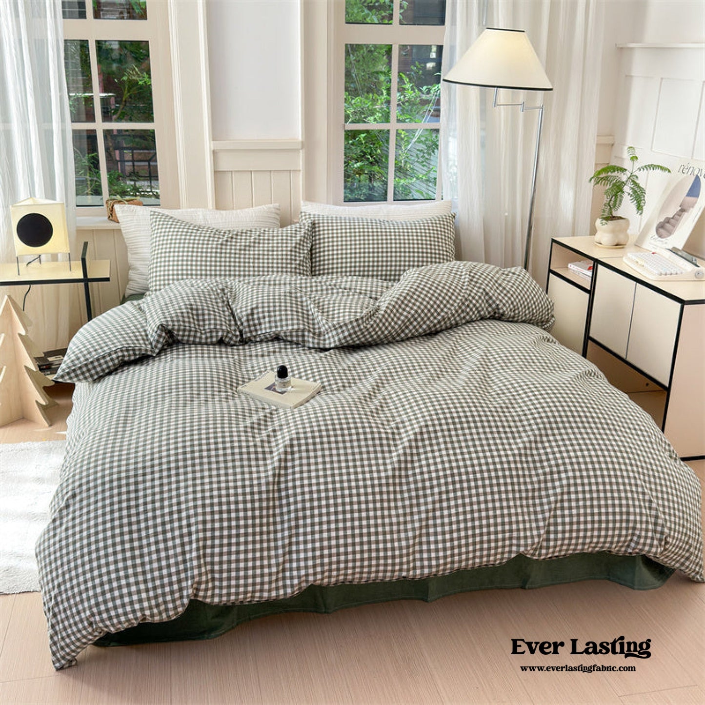 Gingham Bedding Set / Green