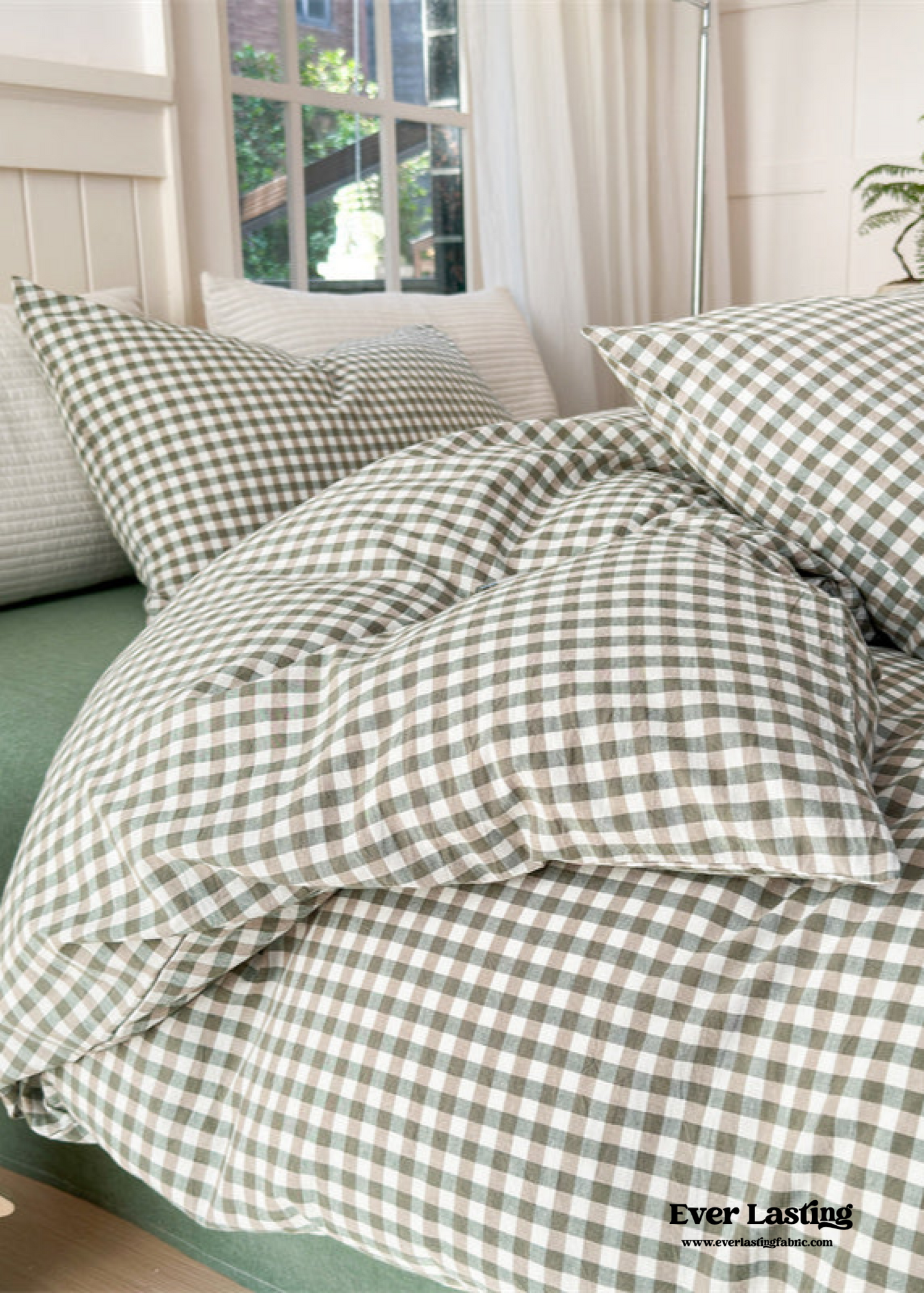 Gingham Bedding Set / Green