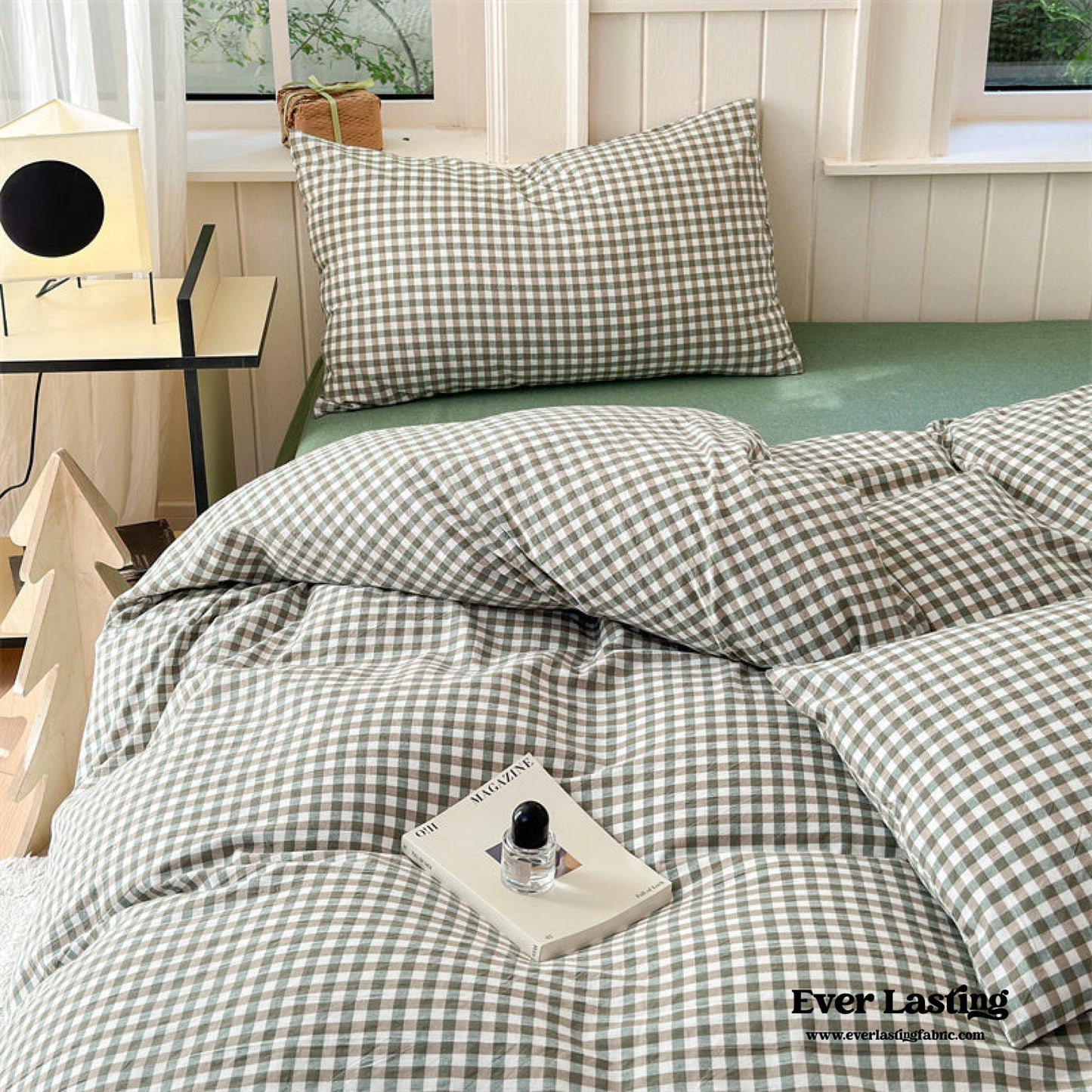 Gingham Bedding Set / Green