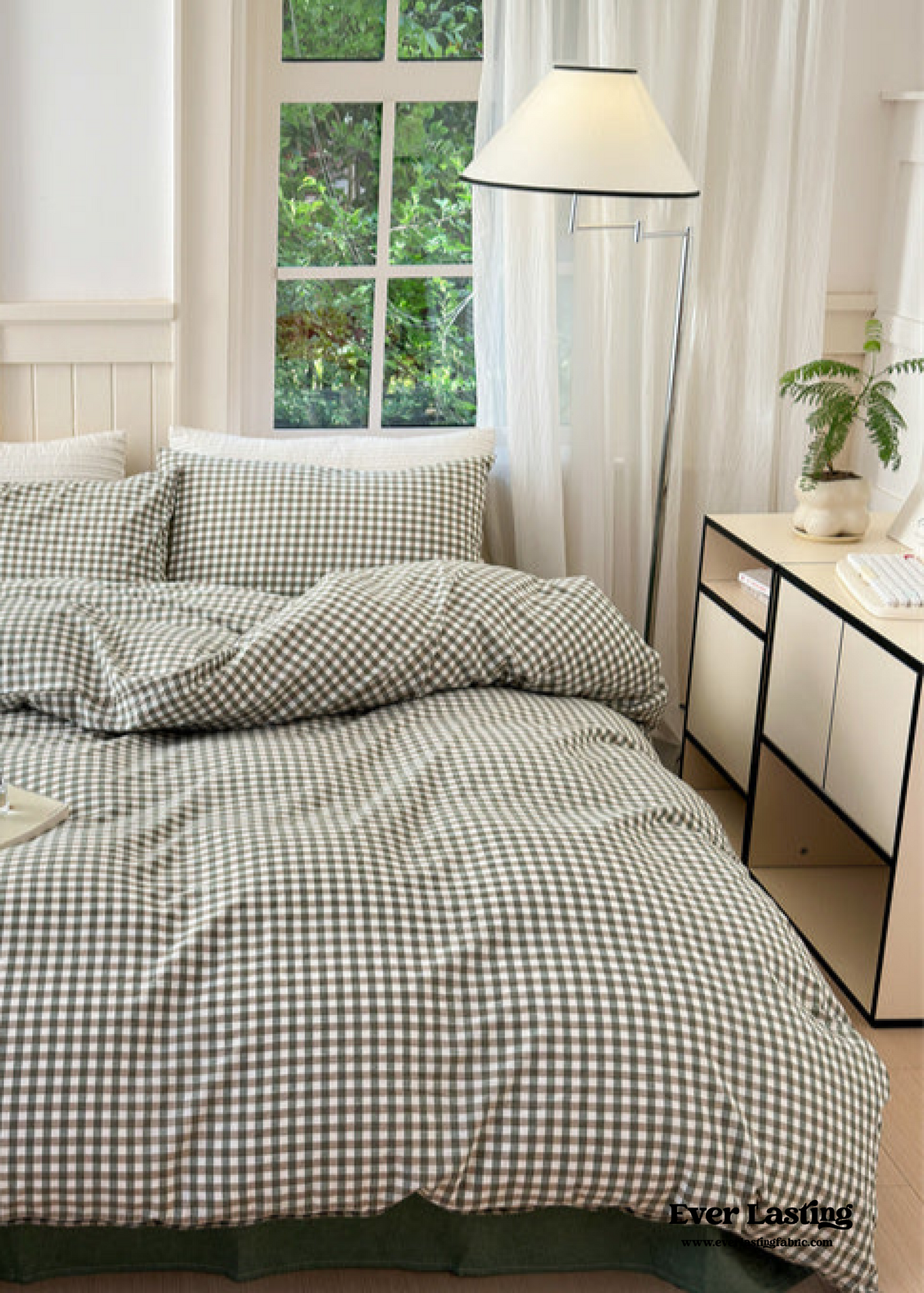 Gingham Bedding Set / Green