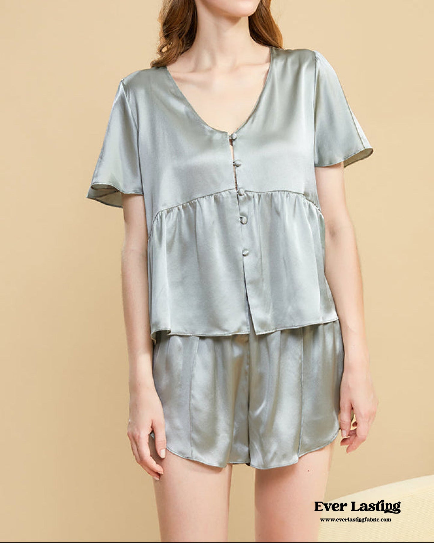 Lily Mulberry Silk Pajama Set / Cream
