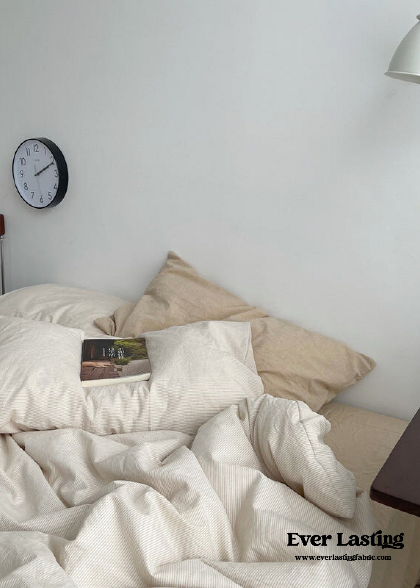 Minimal Mixed Gingham Bedding Set / Khaki