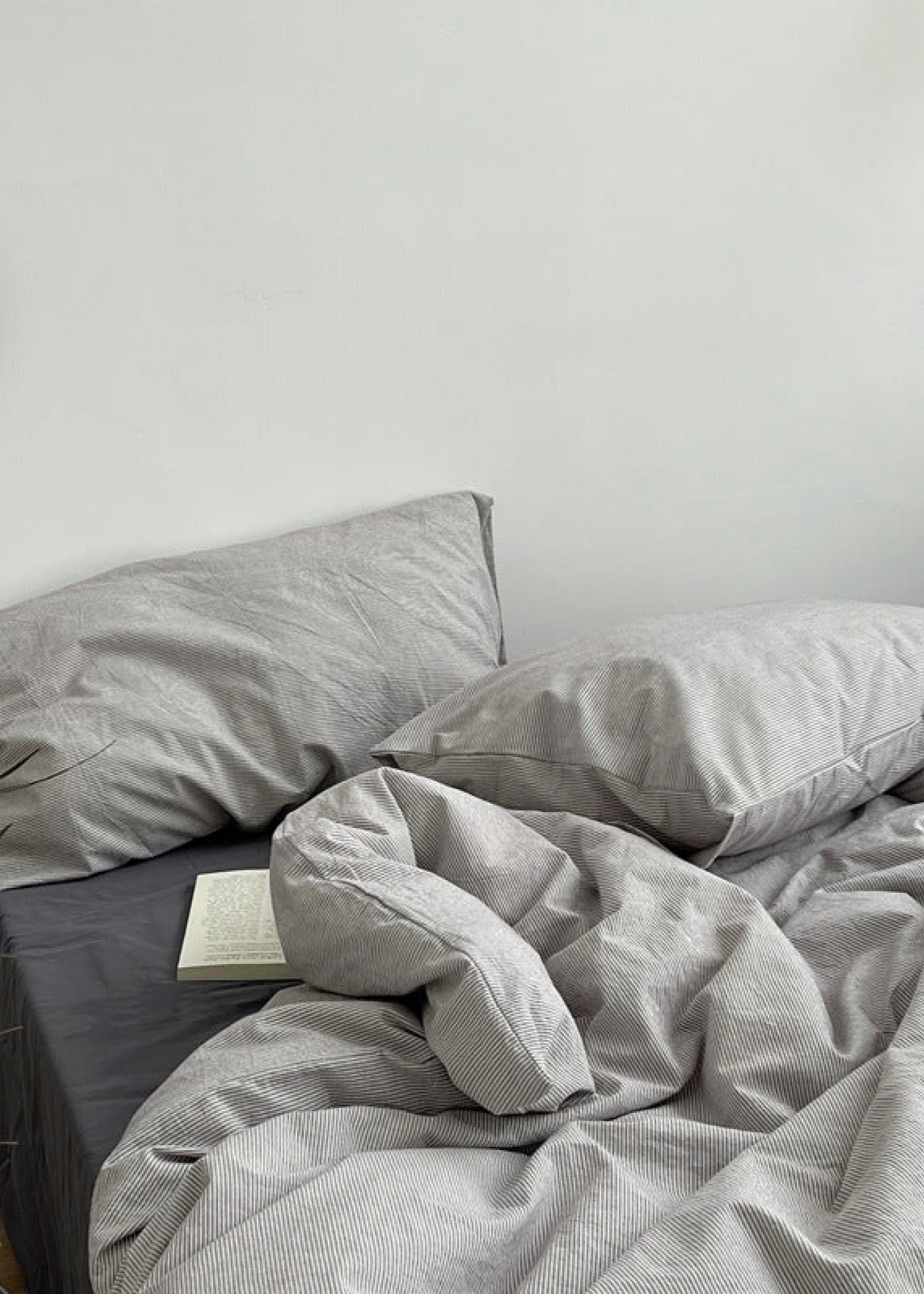 Minimal Mixed Gingham Bedding Set / Khaki