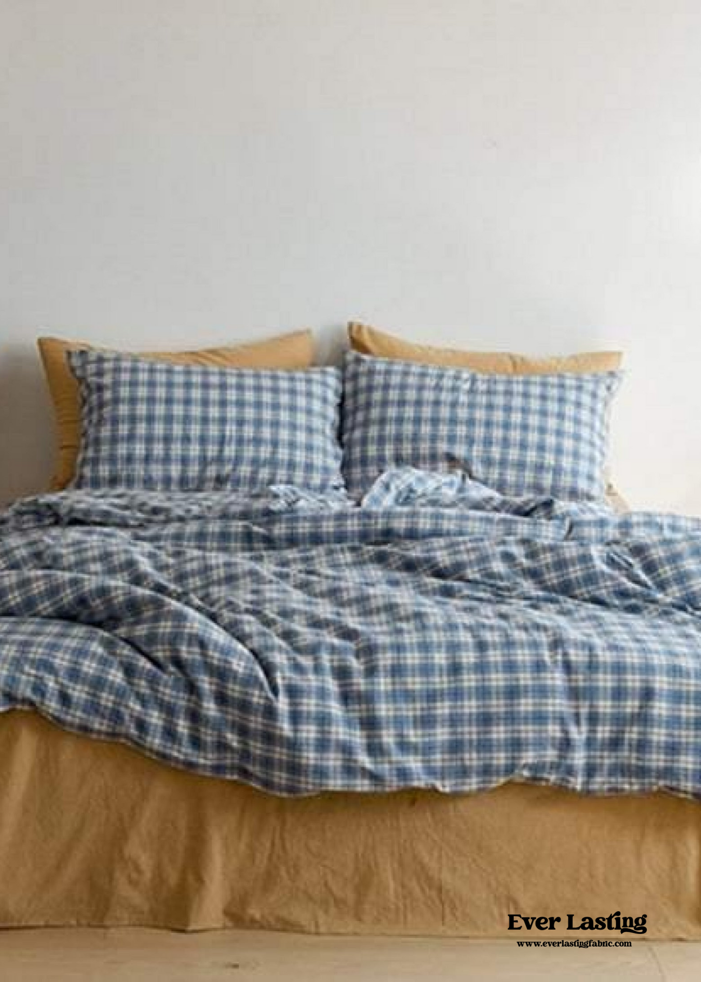Plaid Bedding Set / Blue + Mustard