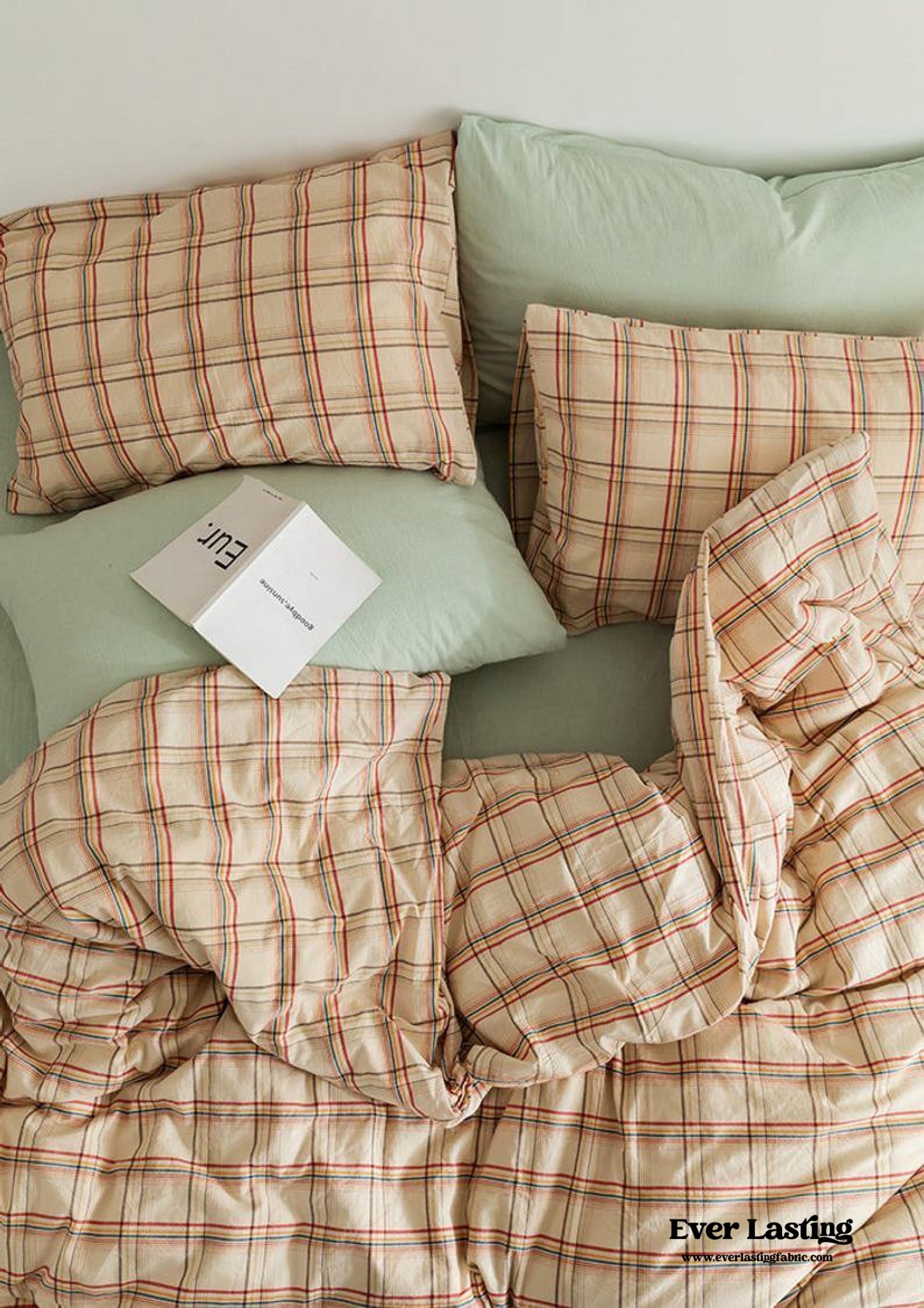 Plaid Bedding Set / Blue + Mustard