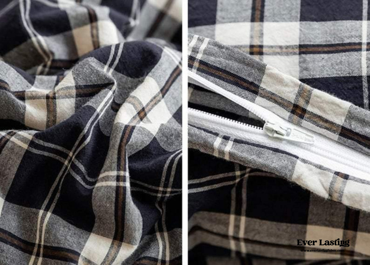 Plaid Bedding Set / Blue + Mustard