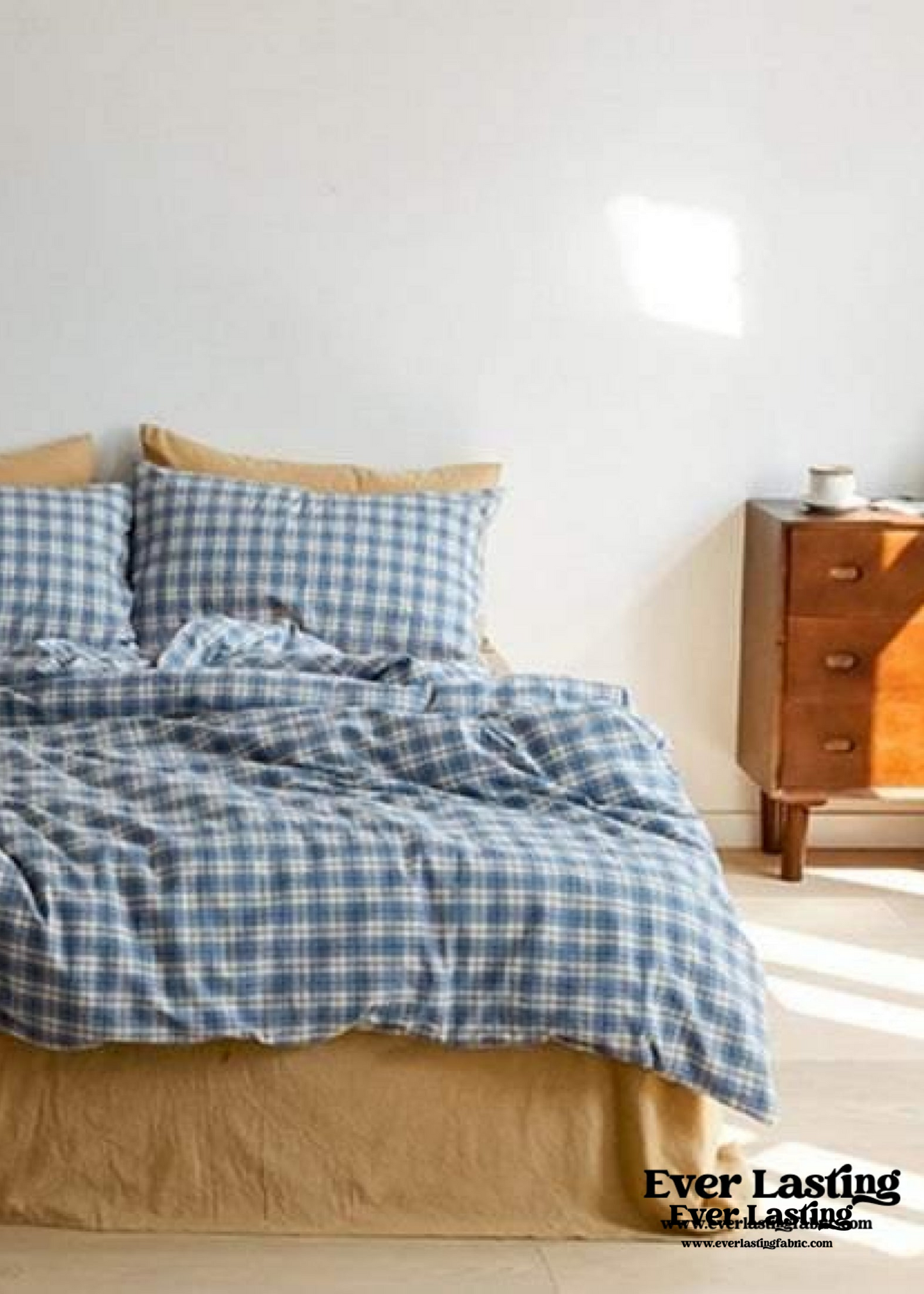 Plaid Bedding Set / Blue + Mustard